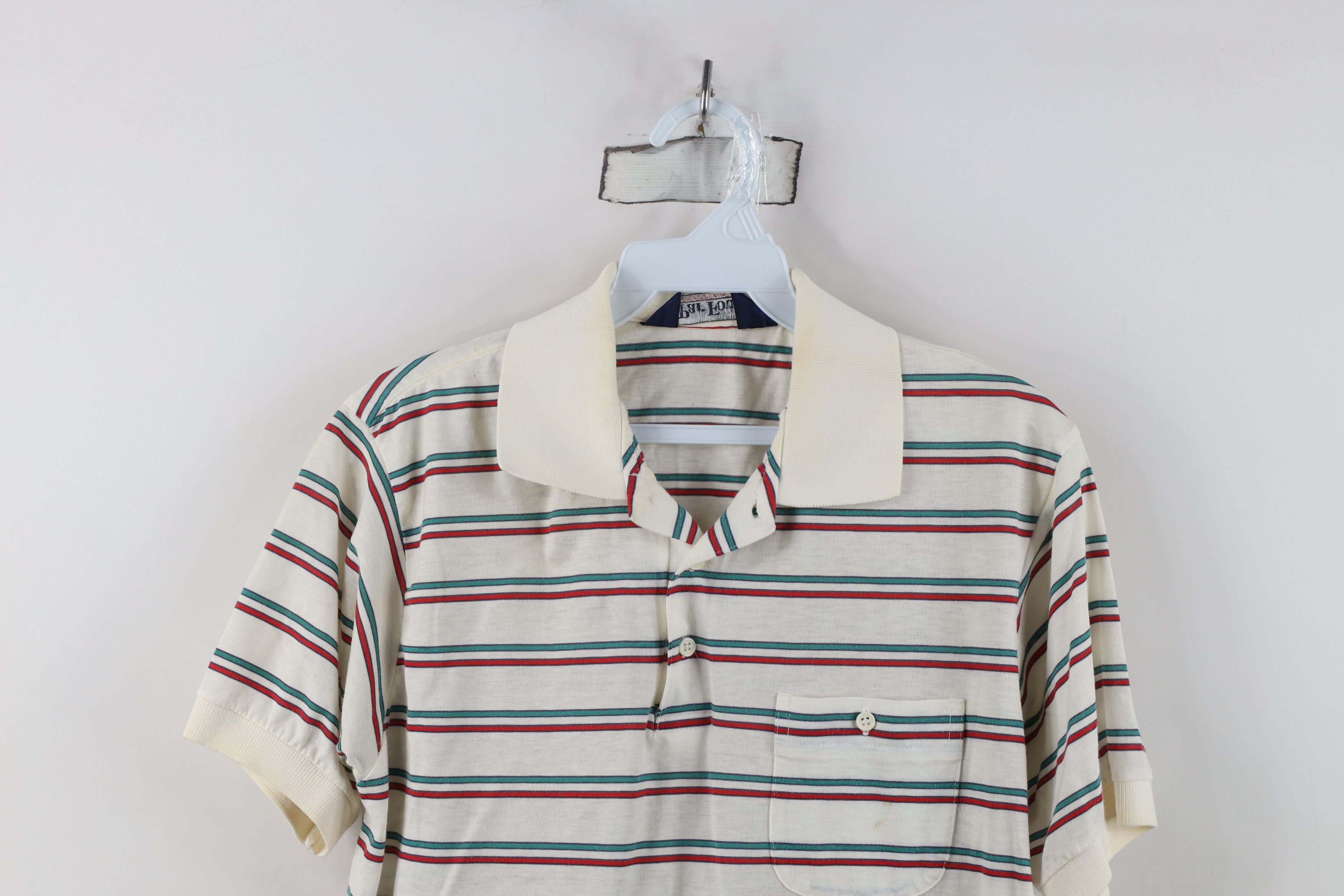 Vintage Vintage 70s 80s Streetwear Knit Striped Golf Polo Shirt Size US M / EU 48-50 / 2 - 2 Thumbnail