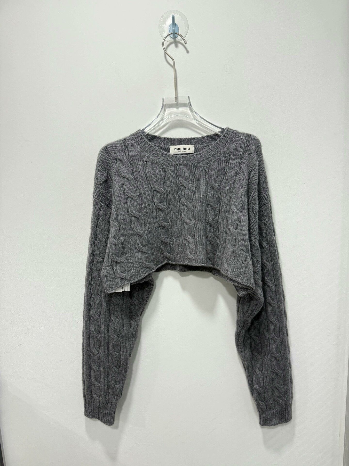 Miu Miu Miu Miu Gray Short Knit Sweater Size 38 Size S / US 4 / IT 40 - 1 Thumbnail