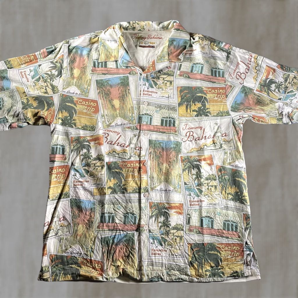 Tommy Bahama Tommy Bahama Shirt Mens XL Multicolor Silk Las Vegas Casino Hawaiian Aloha Shirt Short Sleeve Button-Up Graphic Print Mens (XL) Ladies? Size US XL / EU 56 / 4 - 1 Thumbnail