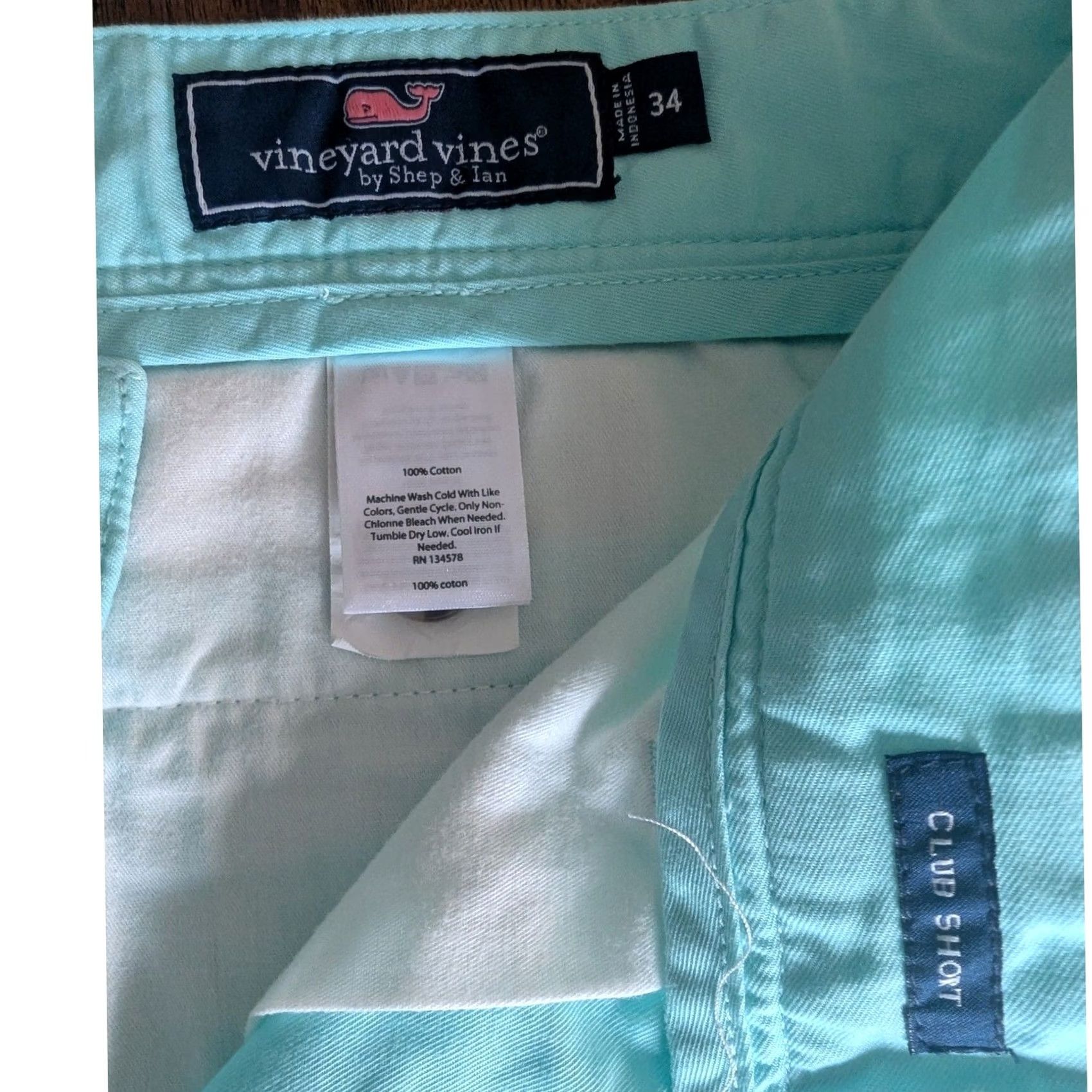 Vineyard Vines Vineyard Vines Club Short Aqua Turquoise Blue Cotton Chino 9 in Inseam Sz 34W Size US 34 / EU 50 - 5 Thumbnail