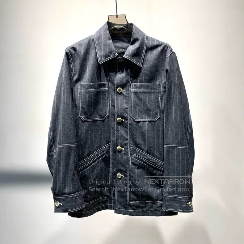 Versace Vertical striped cargo jacket jacket
