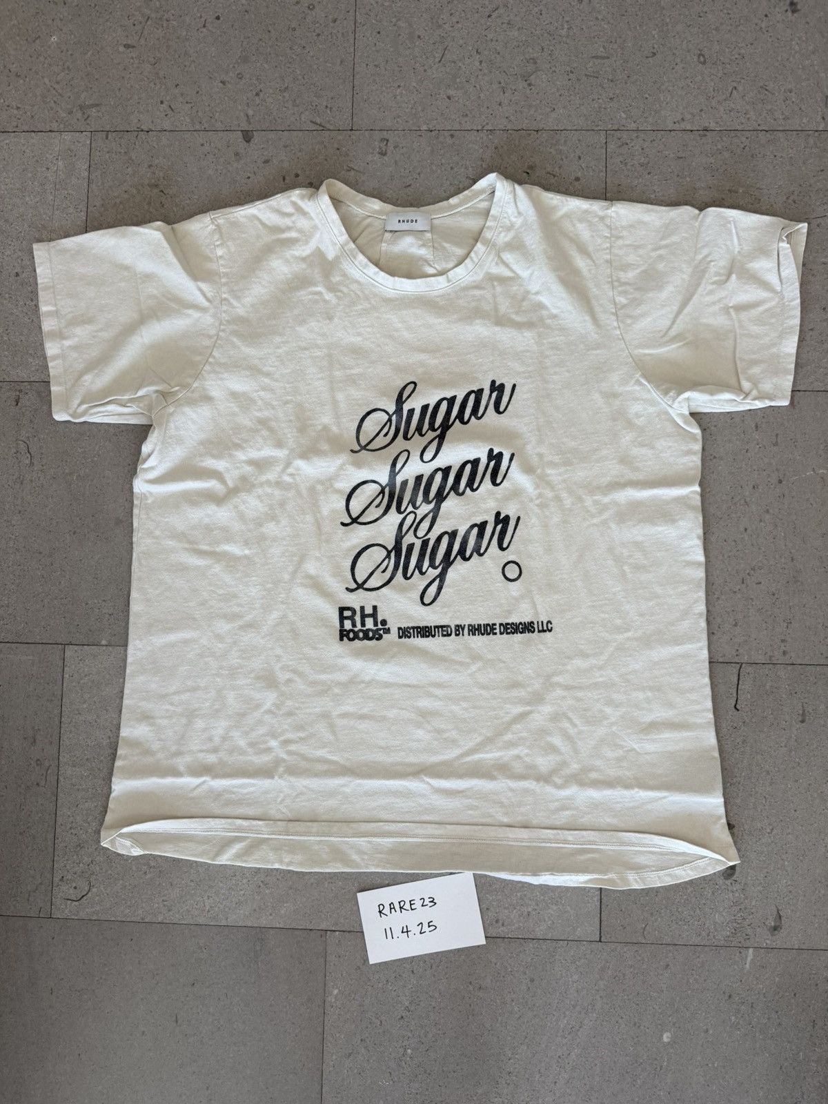 Rhude Vintage Sugar T-shirt off-white cotton.