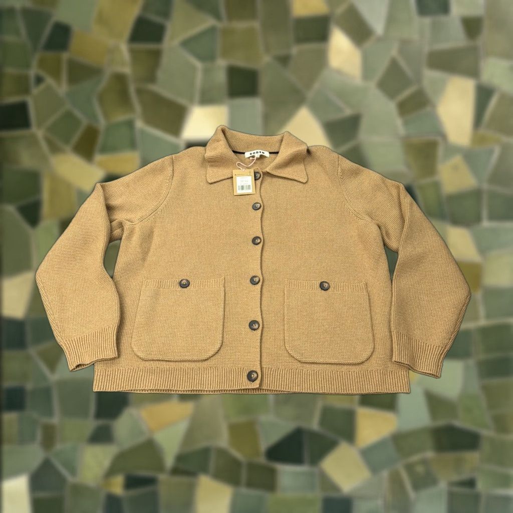 Boden Boden Cardigan Sweater Womens 14 Tan Cotton Wool Button Front Collared NWT Size XL / US 12-14 / IT 48-50 - 1 Thumbnail
