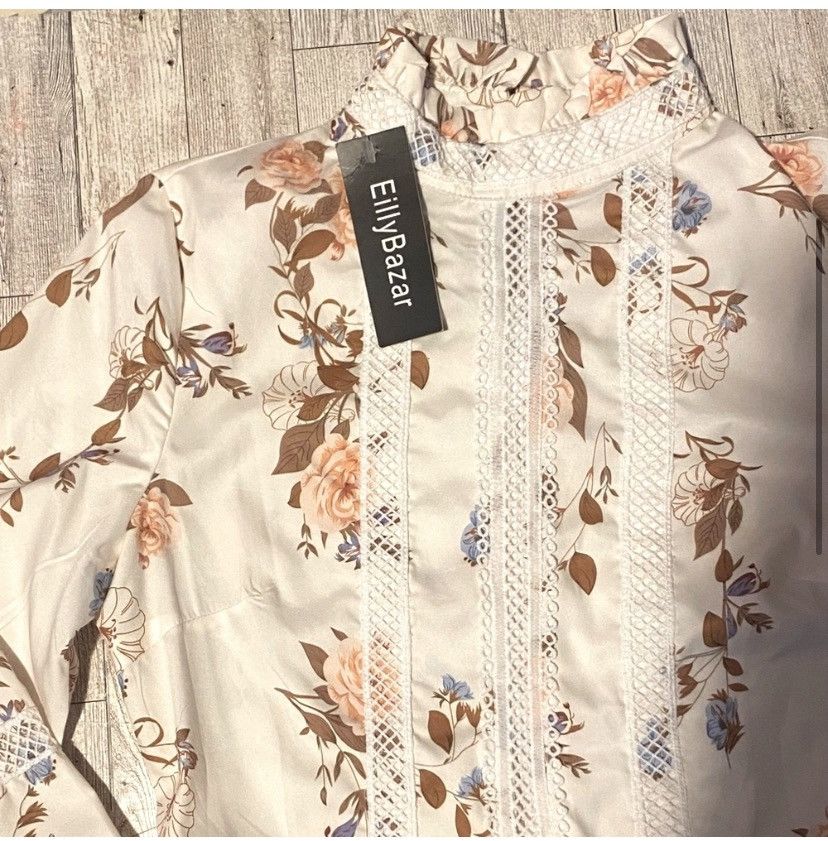 Other Eilly Bazar, Ruffled, Fitted, Long Sleeve Peasant Dress Size S / US 4 / IT 40 - 6 Thumbnail
