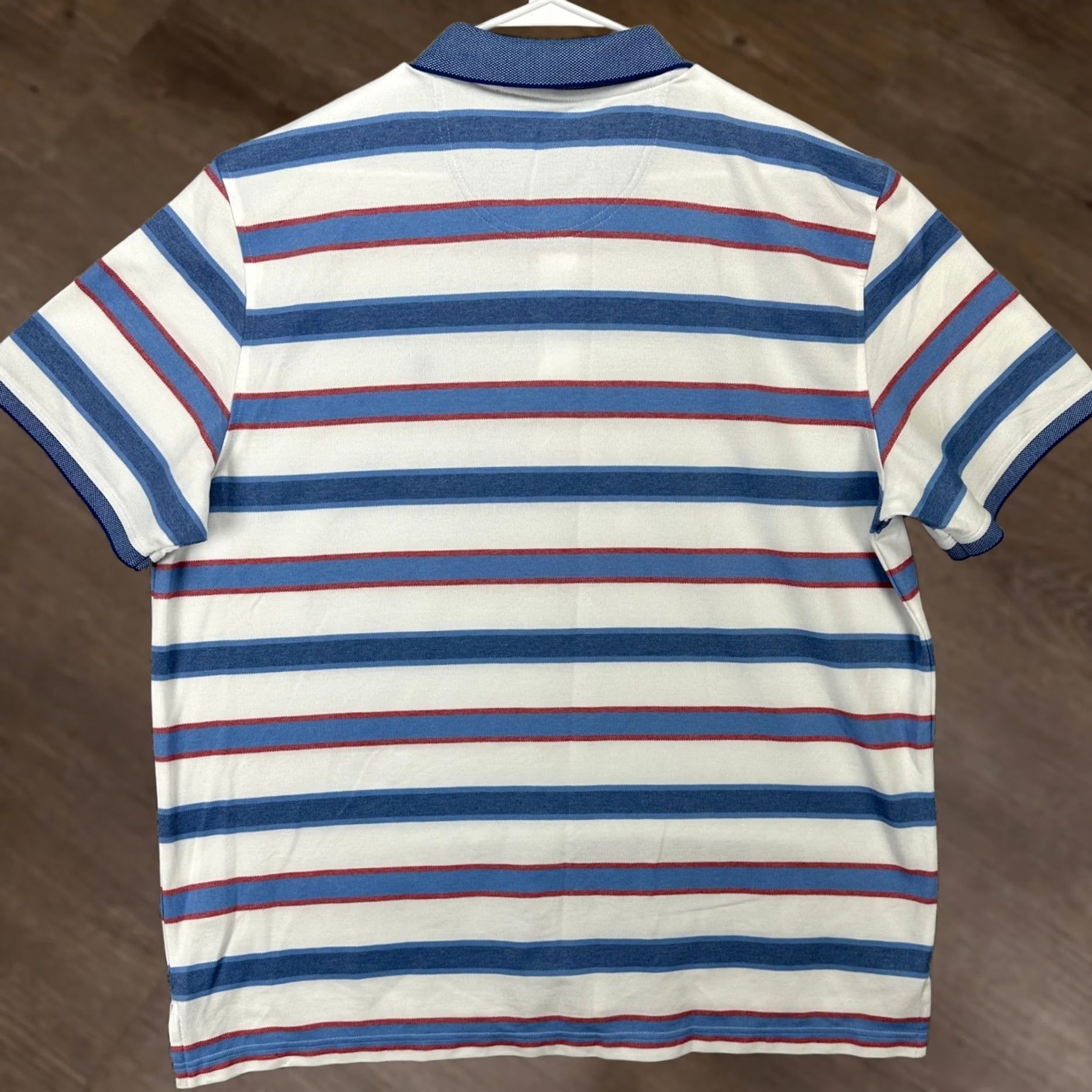 Izod VINTAGE Izod Advantage Mens Polo Shirt 2XL Blue White Performance Stretch Rugby Logo NEW Size US XXL / EU 58 / 5 - 1 Thumbnail