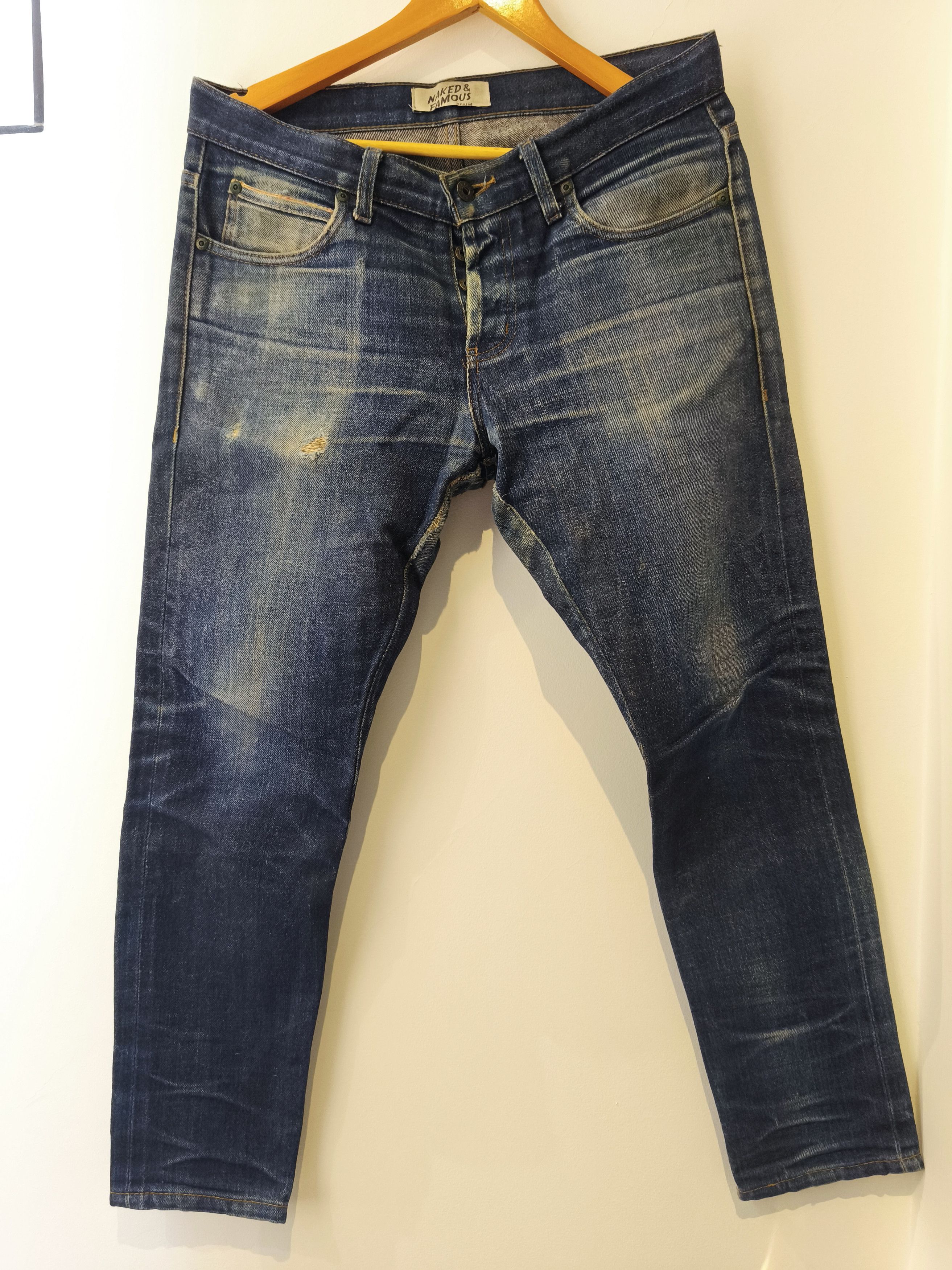 Naked & Famous Butler Naked & Famous Slim Dry Demin Fades Jean Selvedge Size US 33 - 1 Thumbnail