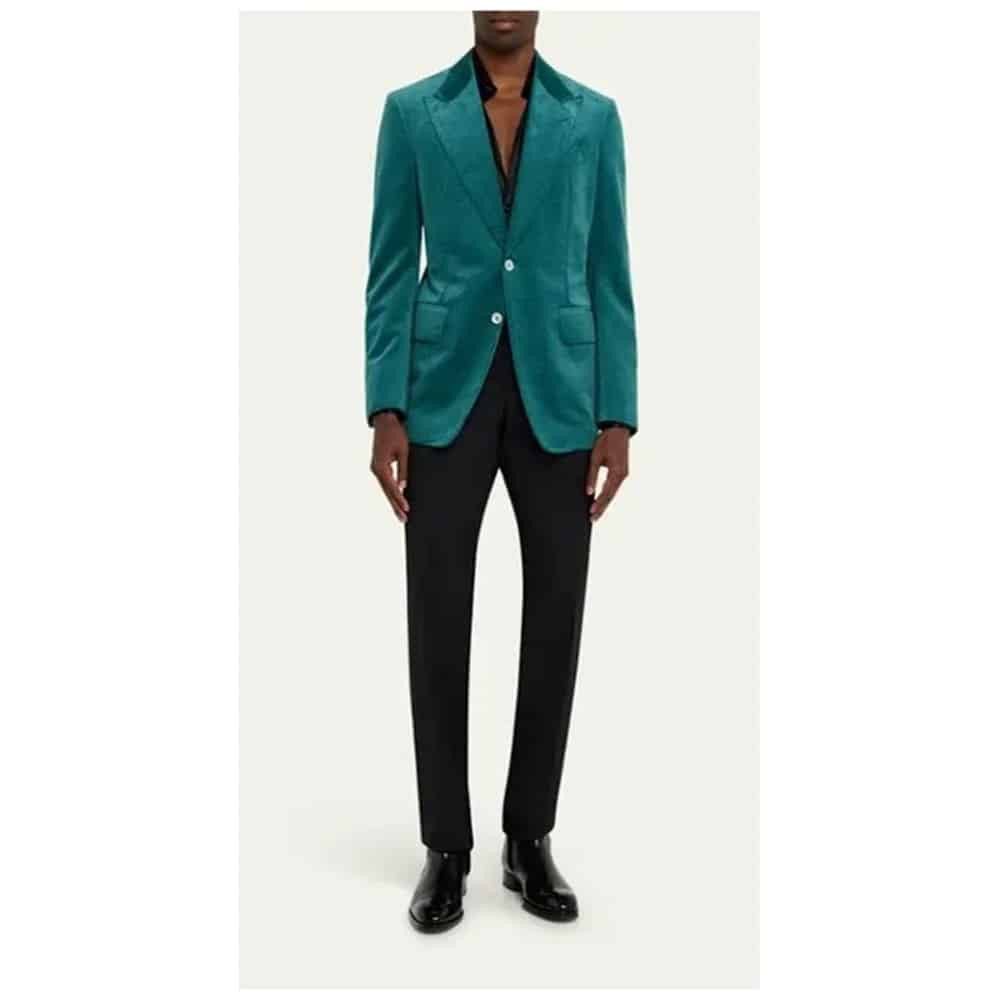 Tom Ford o1loc1c1125 JLPP01 Dyllan Ridged Velvet Jacket in Green Size US L / EU 52-54 / 3 - 4 Thumbnail