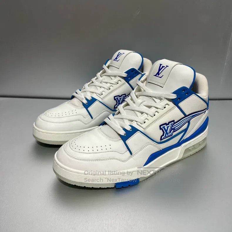Louis Vuitton White and blue Trainer board shoes