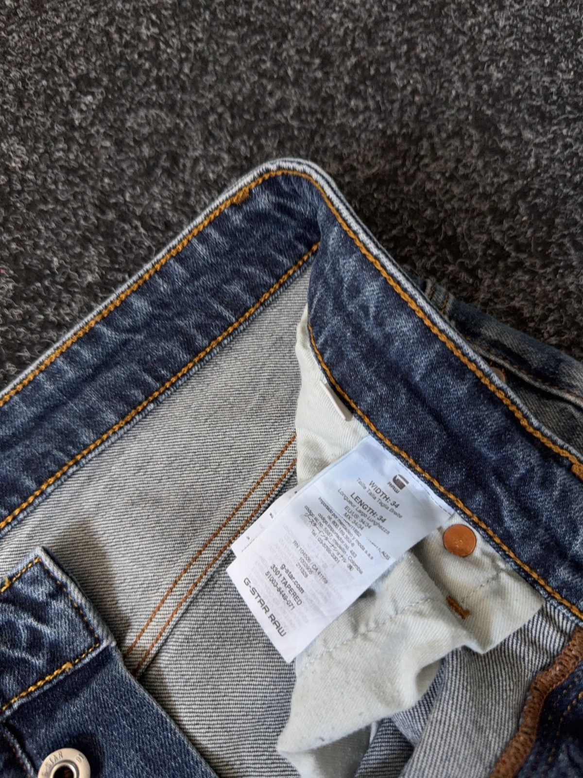 G-Star Retro Y2K 90s G-Star RAW 3301 Straight Faded Denim Jeans Size US 34 / EU 50 - 10 Thumbnail