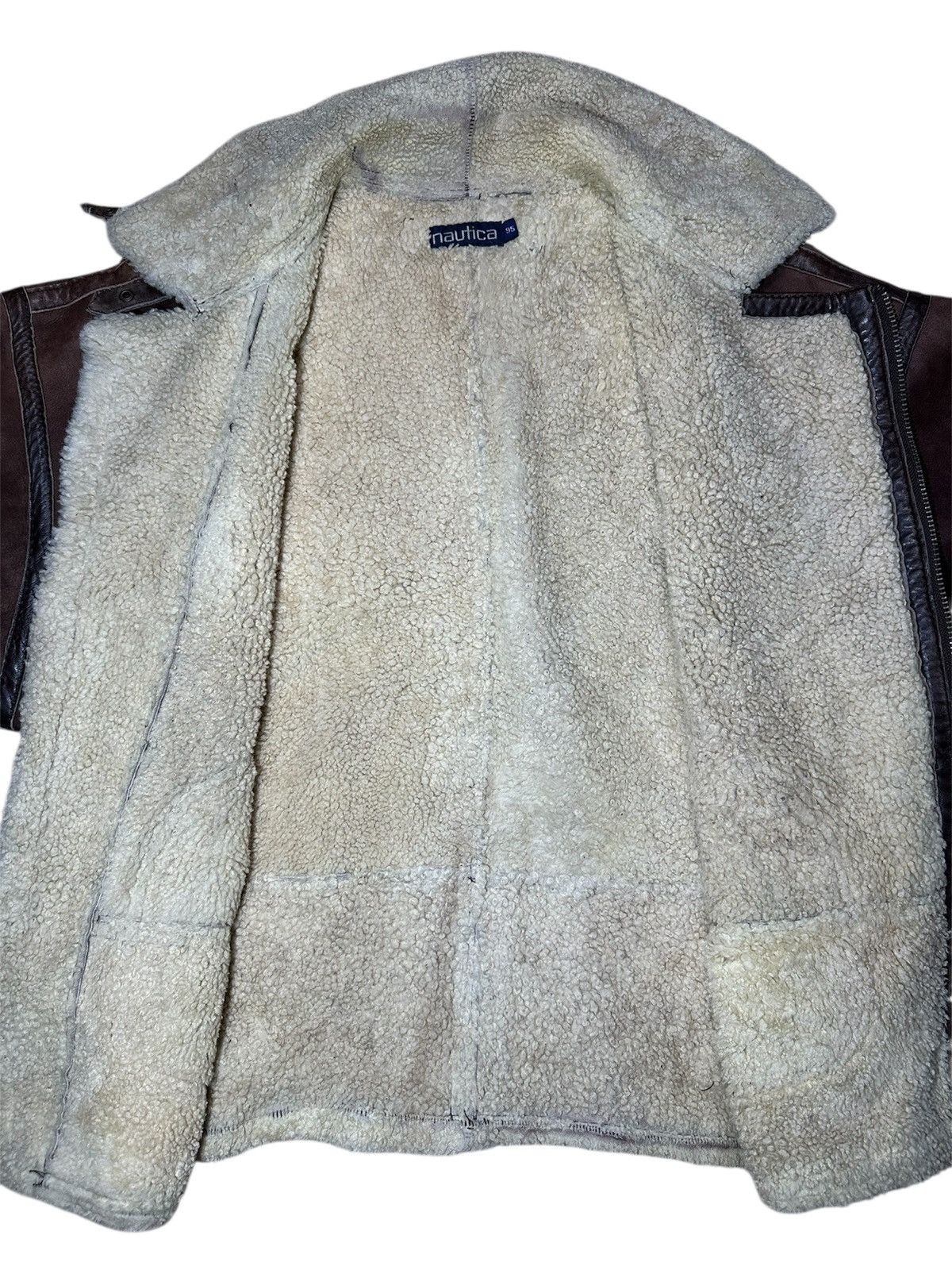Nautica Vintage Nautica brown sheepskin shearling bomber jacket Size US XL / EU 56 / 4 - 5 Thumbnail