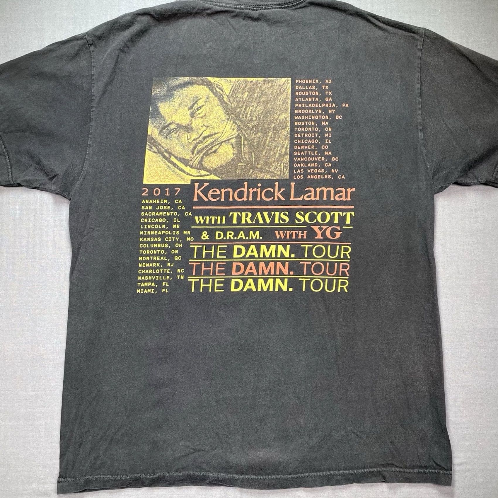 Fruit Of The Loom Kendrick Lamar Shirt Men’s Large 2017 Damn Tour Black Faded Hip Hop Tee Size US L / EU 52-54 / 3 - 4 Thumbnail