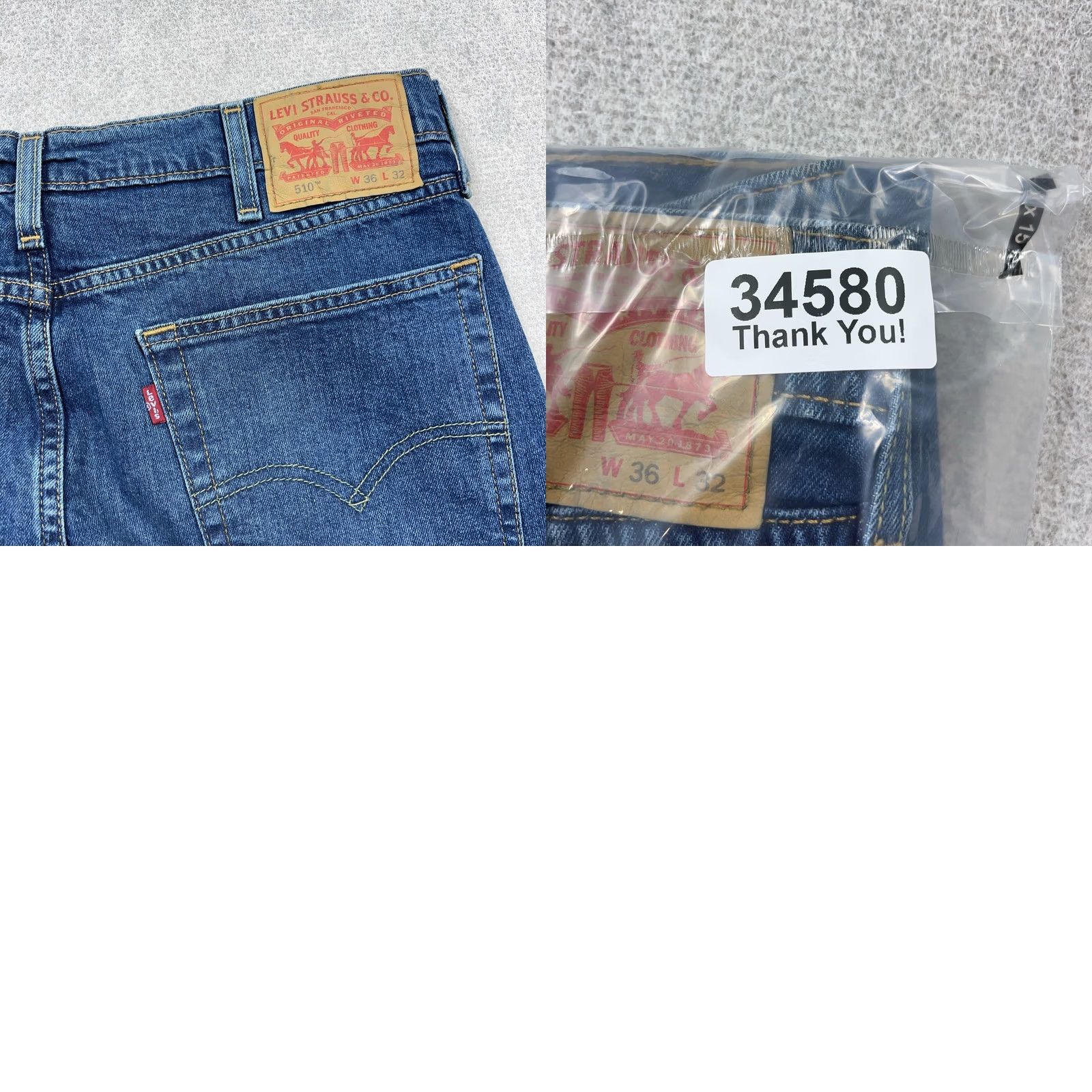 Levi's Levi's Levi's 510 Jeans Men 36x32 Slim/ Skinny Fit Medium Blue Denim Pants Size US 36 / EU 52 - 9 Thumbnail