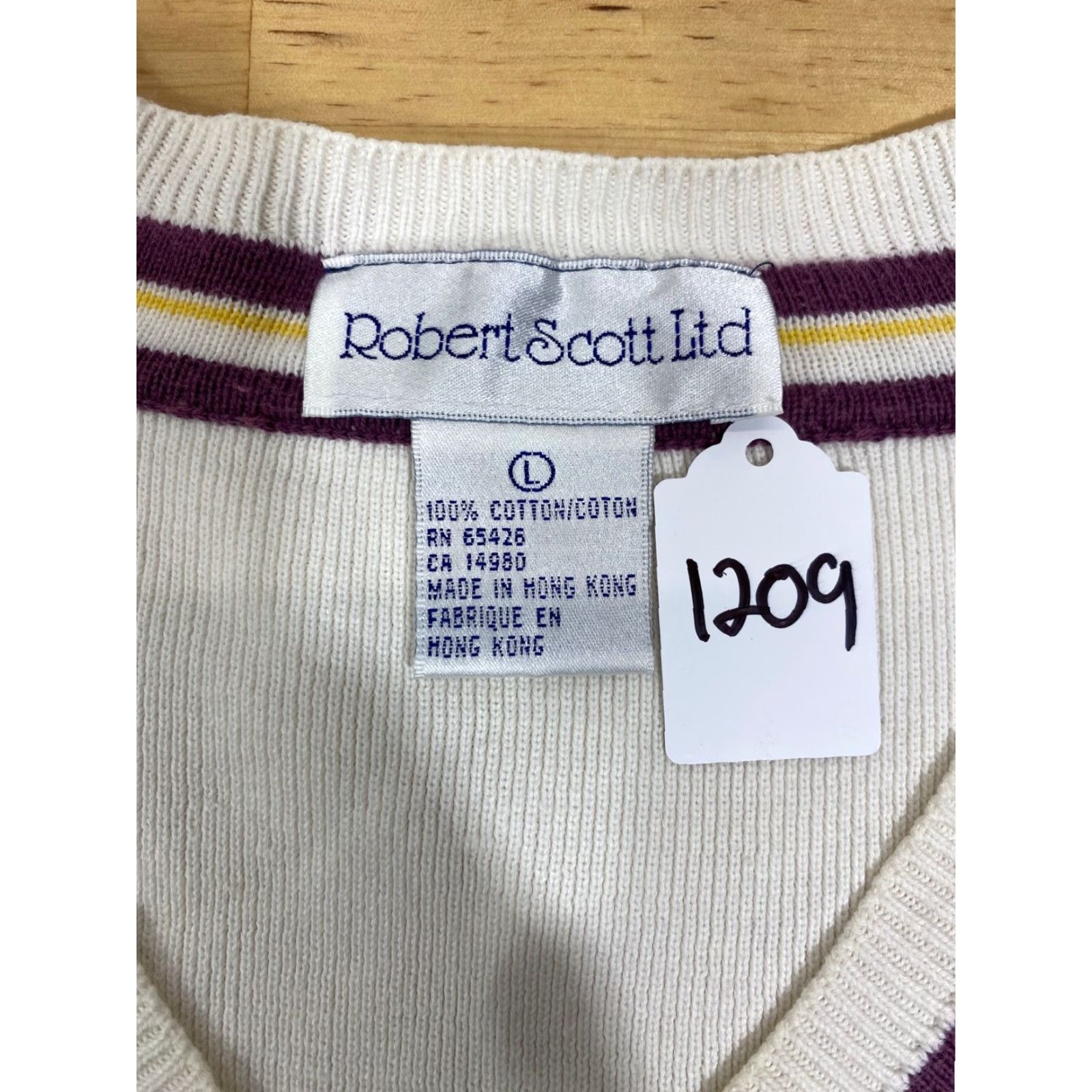 Vintage VINTAGE Robert Scott Ltd Women's Sweater Vest L Black 100% Cotton 90s Sleeveless Round Neck Tj 1209 Size L / US 10 / IT 46 - 3 Thumbnail