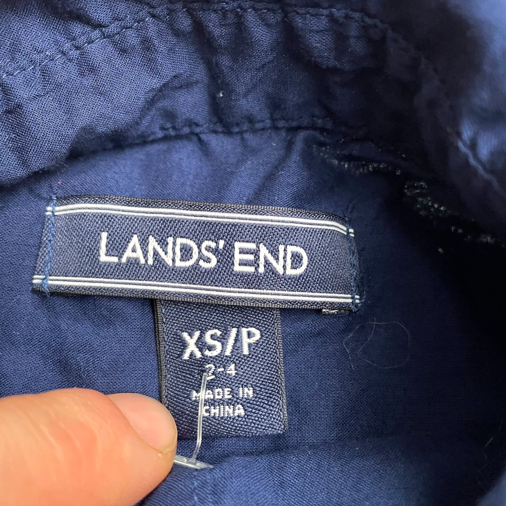 Lands' End Lands' End Midi Shirt Dress Womens XS Navy Blue Long Sleeve Button Down Casual Shirt Dress Womens XS Navy Blue Long Sleeve Button Down Casual Size XS / US 0-2 / IT 36-38 - 3 Thumbnail