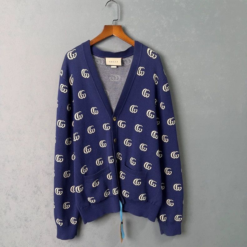 Gucci Gucci Double G blue full-print cardigan coat Size M / US 6-8 / IT 42-44 - 1 Thumbnail