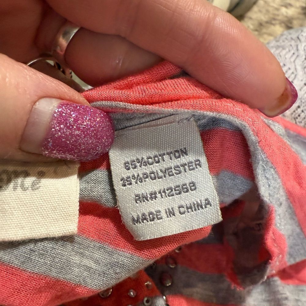 Other Miss me, size, medium, peach and gray short sleeve blouse Size M / US 6-8 / IT 42-44 - 4 Thumbnail