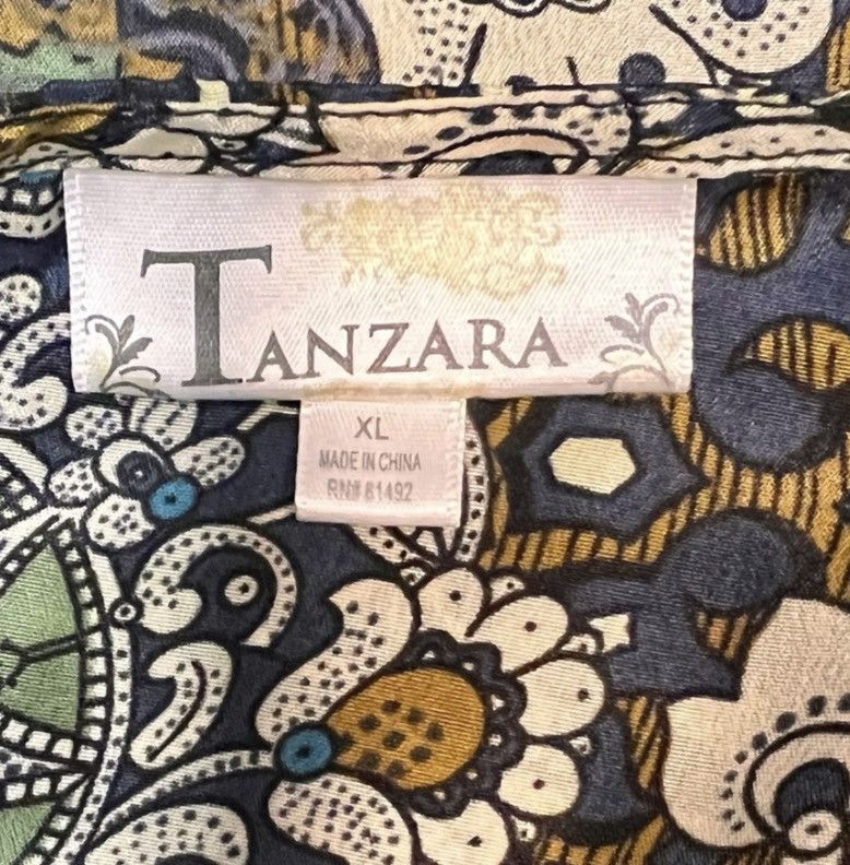 Other Tanzara Boho Print Smocked Blouse XL Bell Sleeve Peasant Top Size XL / US 12-14 / IT 48-50 - 4 Thumbnail