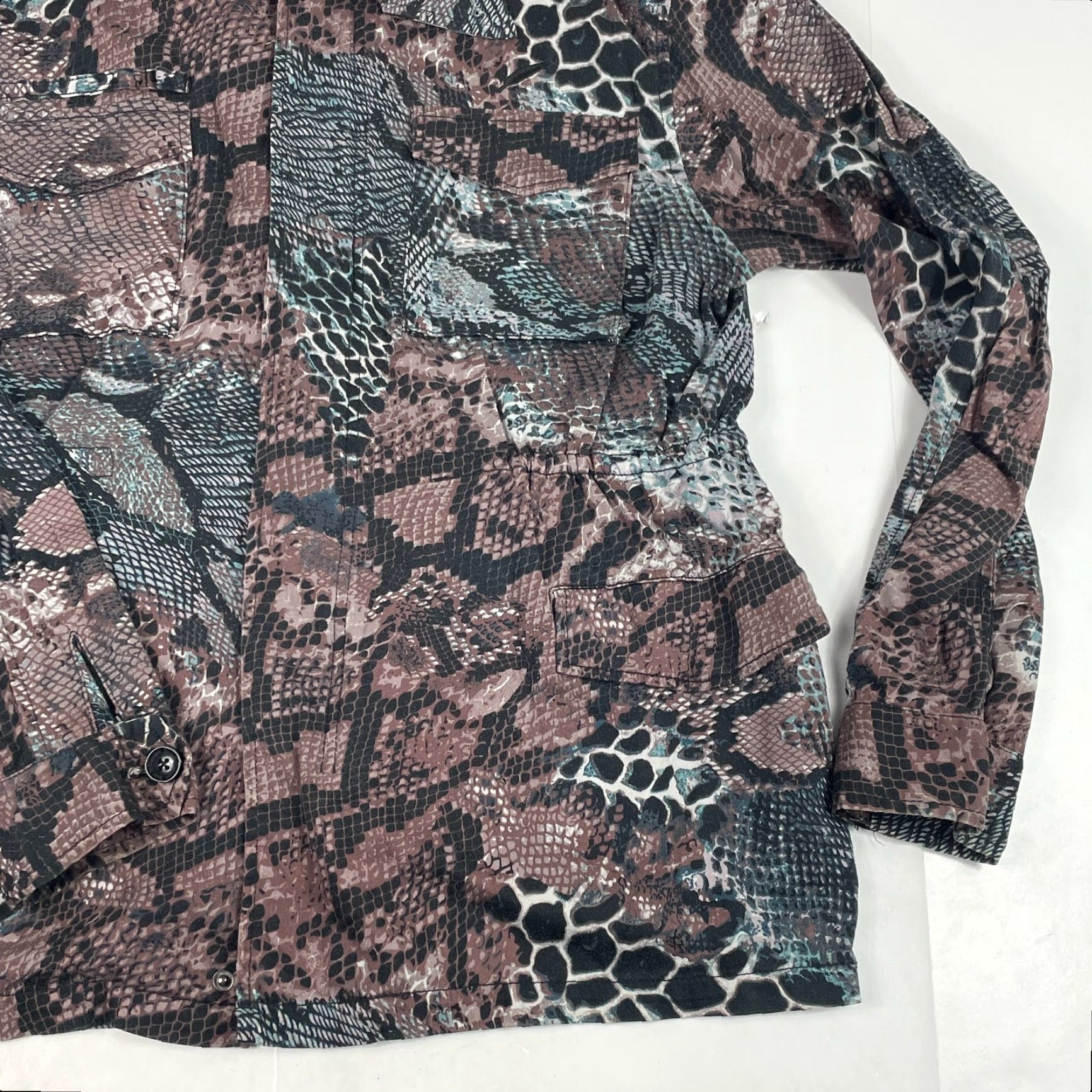 Skin Publish Outfit Womens XL Brown Snake Skin Jacket Pants Set Viper Python Snakeskin Casual Size 40" / US 18 - 5 Thumbnail