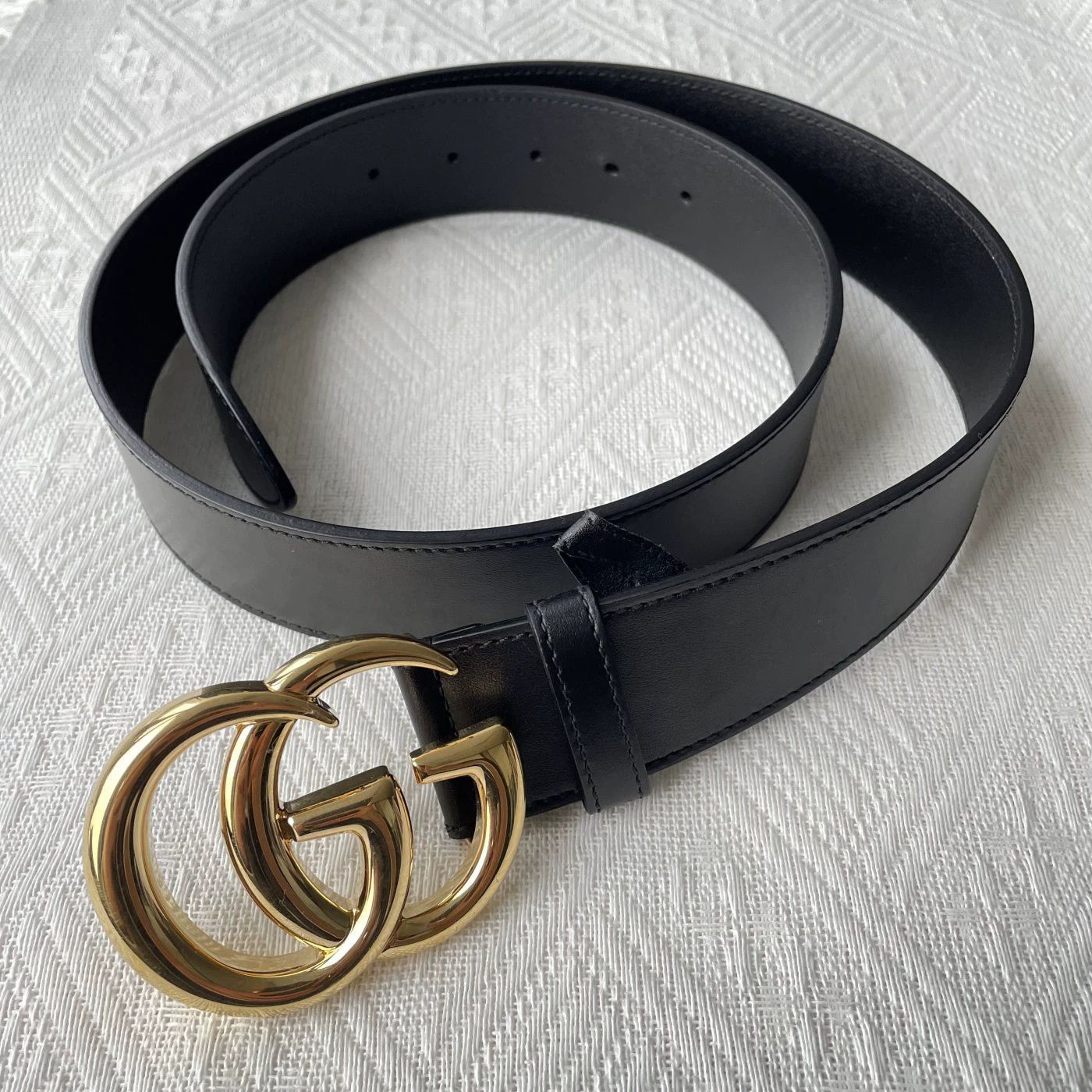 Gucci GUCCI GG Marmont Black Leather Belt Unisex 3cm Size ONE SIZE - 1 Thumbnail