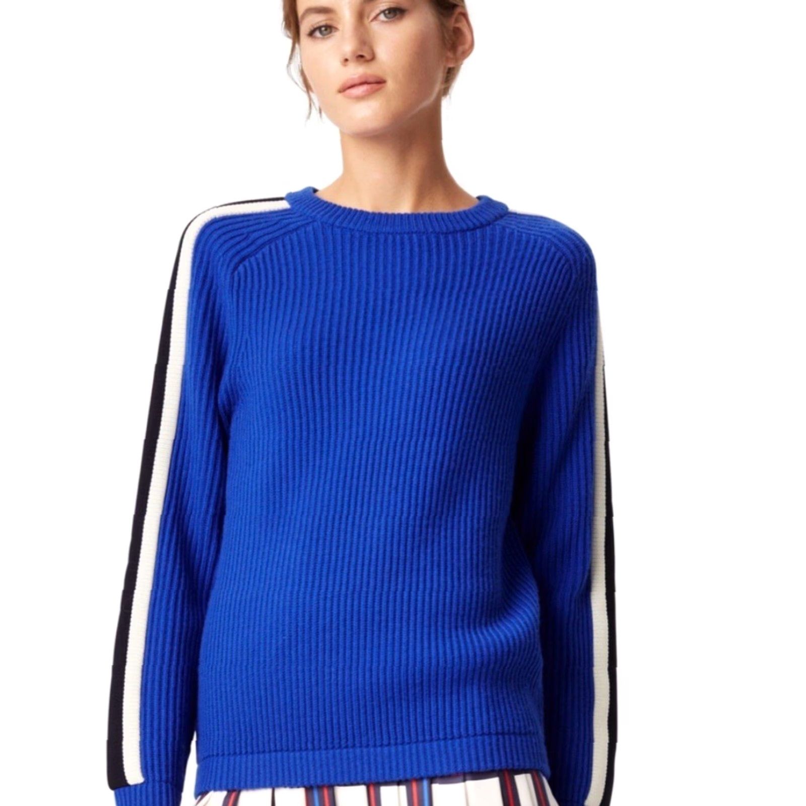 Tory Burch Tory Burch Sweater Shirt Womens XS Blue Wool Crewneck Long Sleeve 100% Wool Solid Vintage No Size XS / US 0-2 / IT 36-38 - 2 Thumbnail