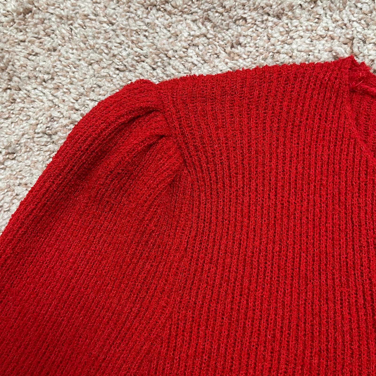 Vintage VTG 90’s Petites Just For You Red Cardigan Cozy Knit Sweater Size S / US 4 / IT 40 - 22 Thumbnail