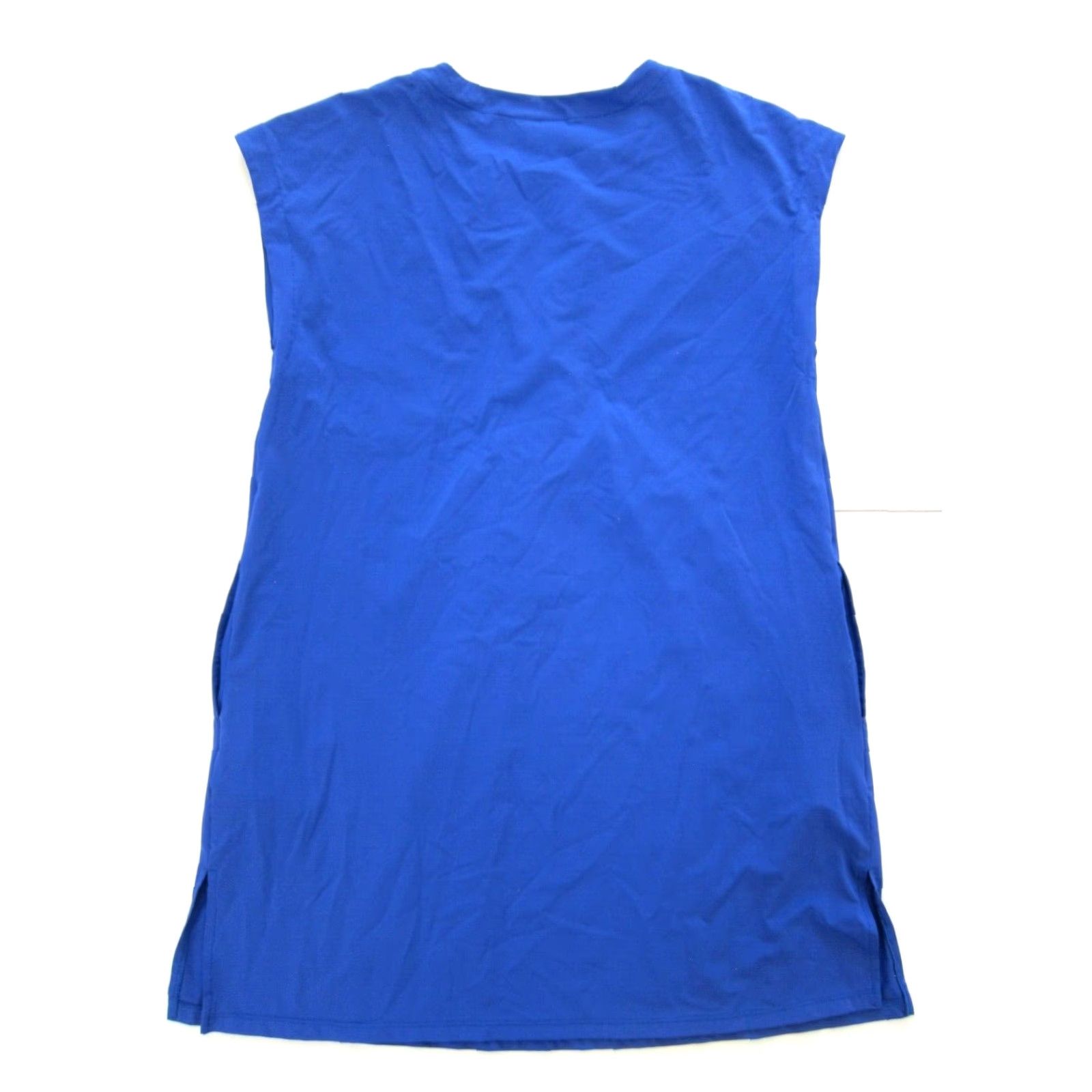 Vintage 32 Degrees Cool Royal Blue Stretch Cap Sleeve Pocket Sheath Tunic Dress Medium Size M / US 6-8 / IT 42-44 - 2 Thumbnail