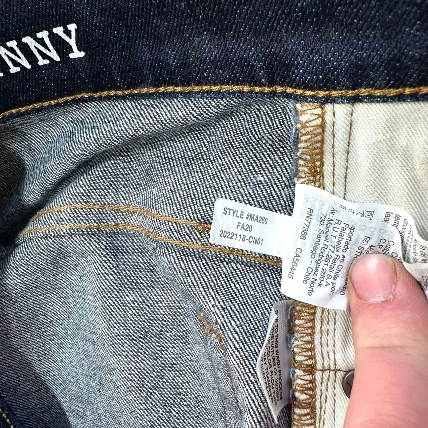 Madewell Madewell Jeans Mens 36x32 Blue Selvedge Skinny Dark Wash Stretch Denim MA260 Jeans Slim 5-Pocket Mens Regular Blue 32in Inseam Skinny MA260 Size US 36 / EU 52 - 6 Thumbnail