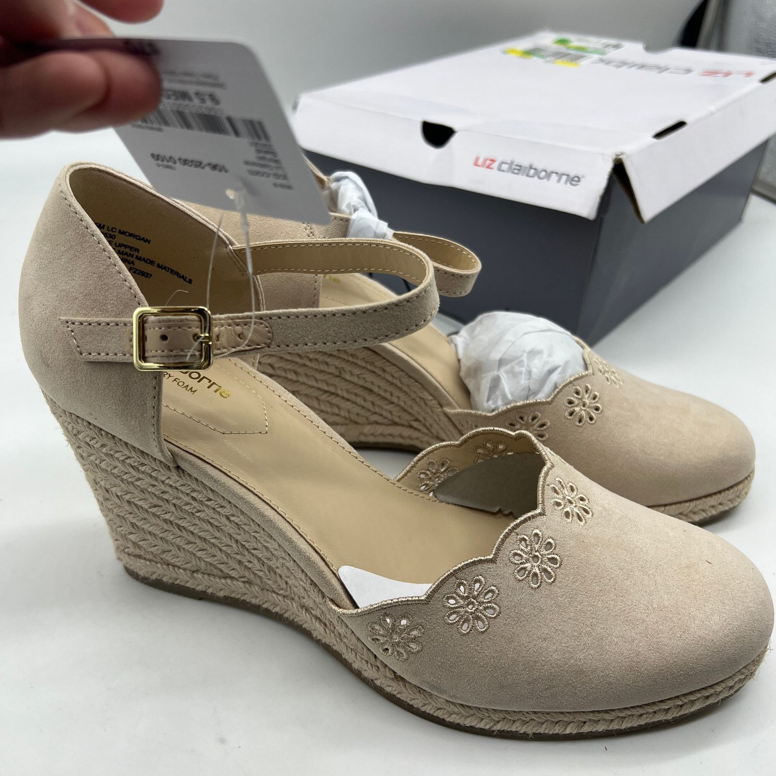 Other Liz Claiborne Morgan Women's Wedge Heels Cream Sand Size 9.5 Size US 9.5 / IT 39.5 - 1 Thumbnail