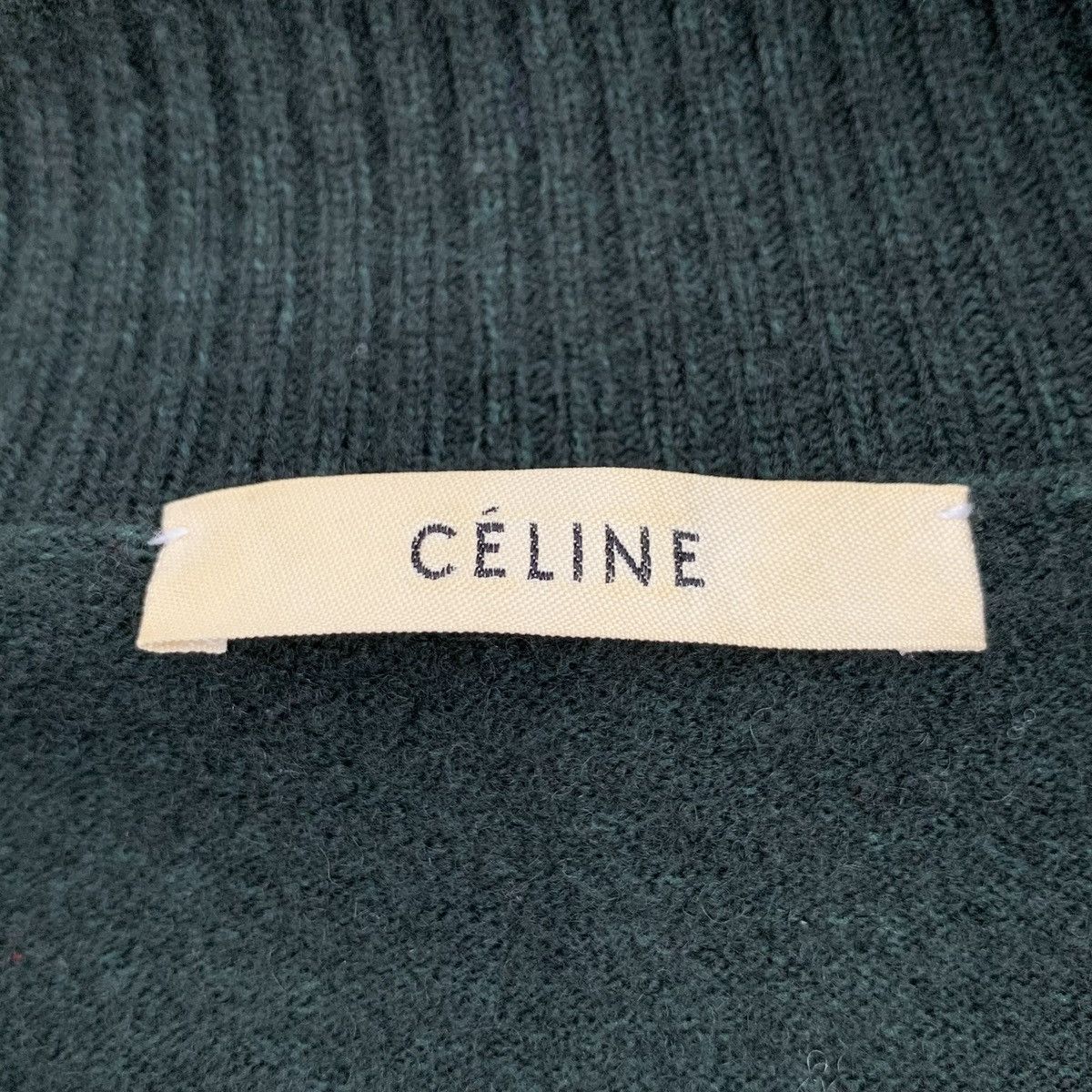 Celine Celine Dark Green Wool Long Sleeve Maxi Knit Dress K26WX Size XS / US 0-2 / IT 36-38 - 6 Thumbnail
