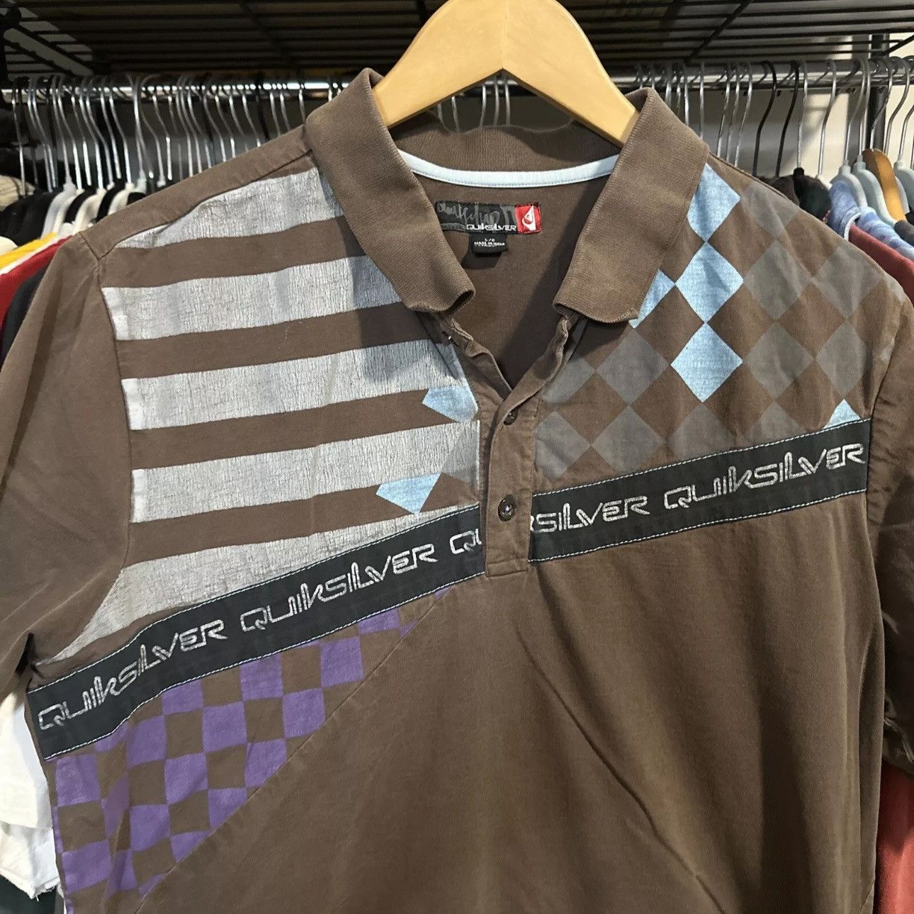 Quiksilver × Vintage Vintage Y2K Quiksilver Spellout Surf Skate Polo Shirt Large Size US L / EU 52-54 / 3 - 2 Thumbnail