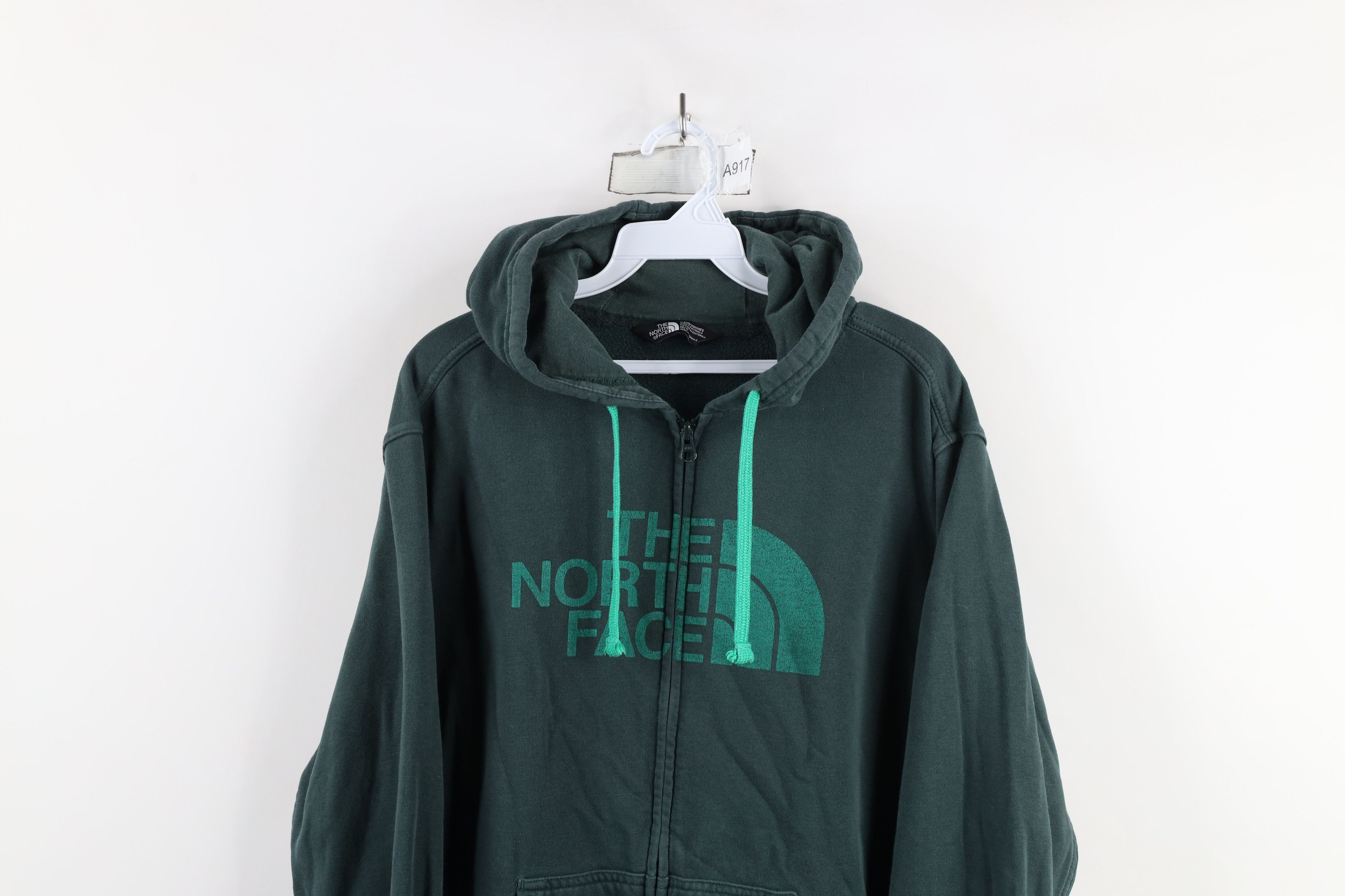 The North Face × Vintage Vintage The North Face Spell Big Logo Full Zip Hoodie Green Size US M / EU 48-50 / 2 - 2 Thumbnail