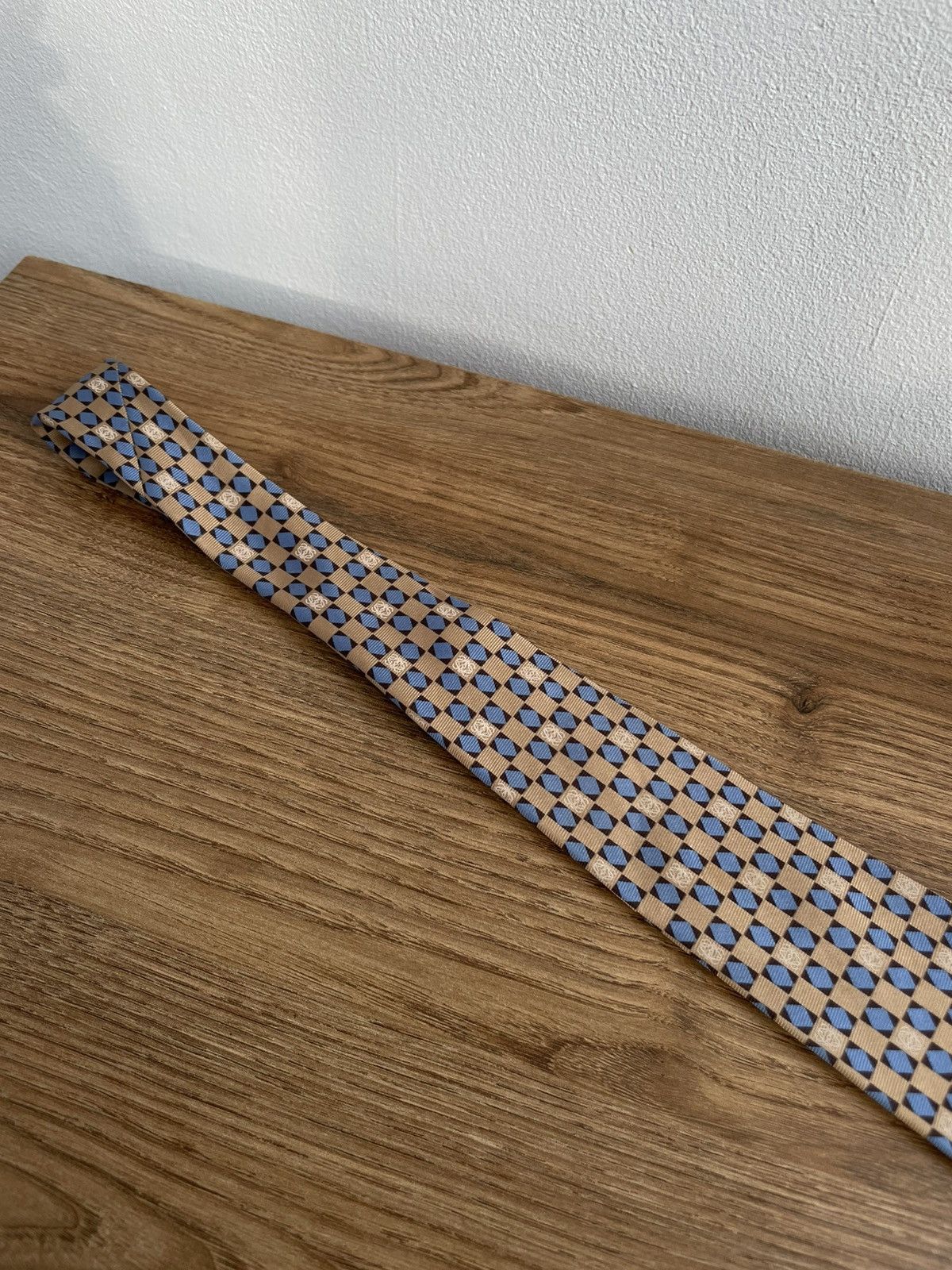 Loewe Loewe Madrid Silk Tie Monogram Logo Yellow Blue Mundo Loewe Size ONE SIZE - 8 Thumbnail