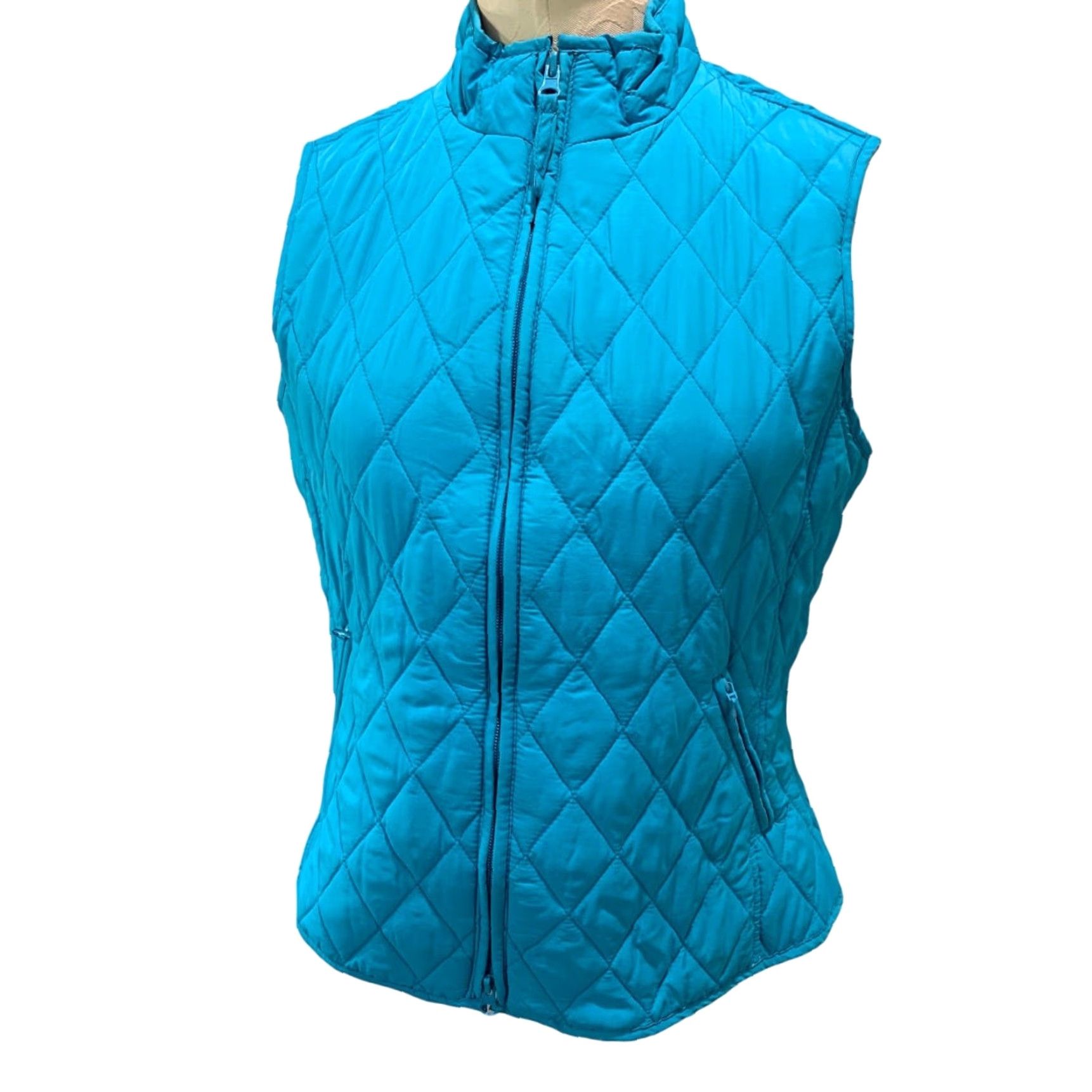 Altea VINTAGE Relativity Women's Teal Full Zip Quilted Vest Shirt? Size M / US 6-8 / IT 42-44 - 2 Thumbnail