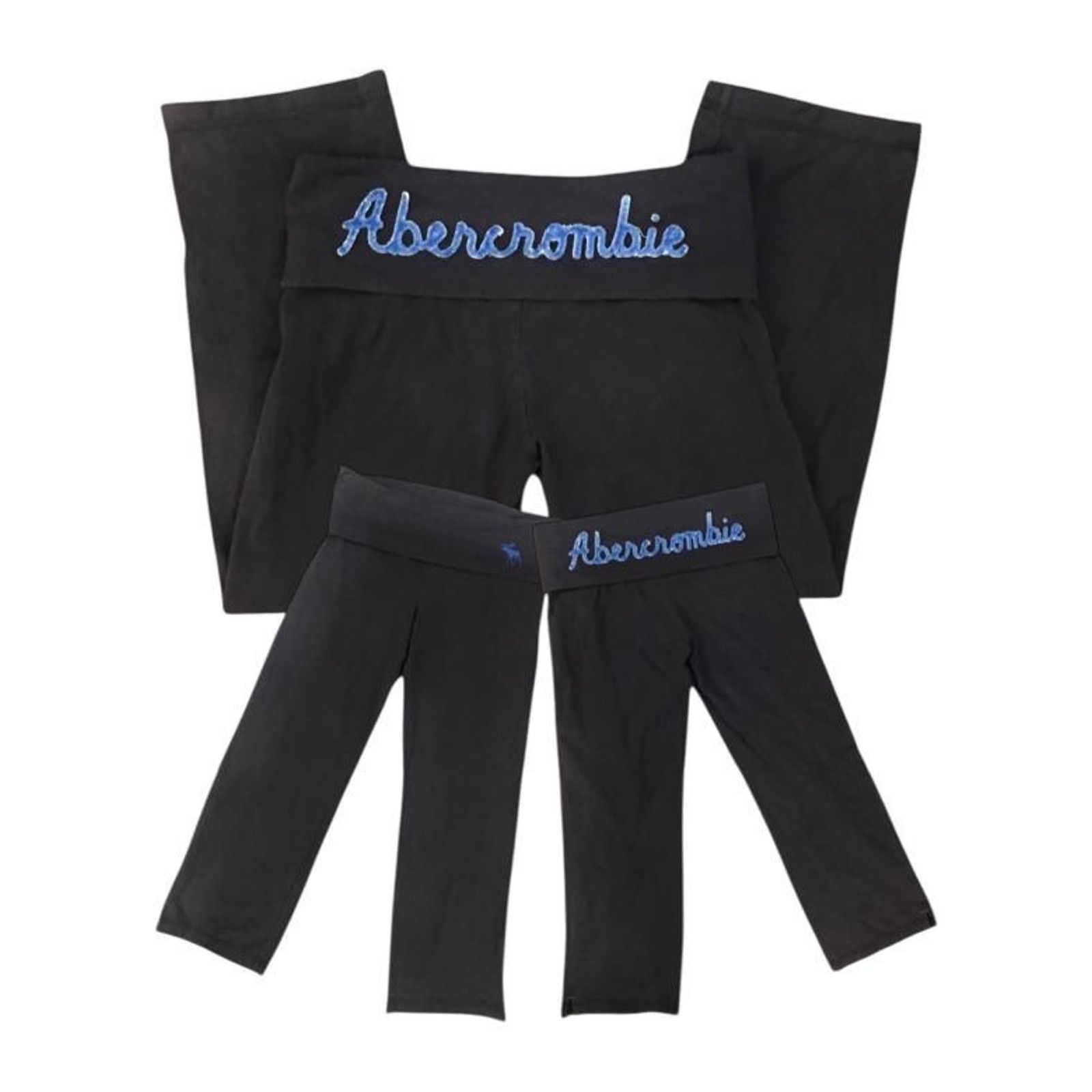 Abercrombie & Fitch VINTAGE Y2K Abercrombie Fold Over Yoga Pant Legging Capri XS Size 24" / US 00 / IT 34 - 2 Thumbnail