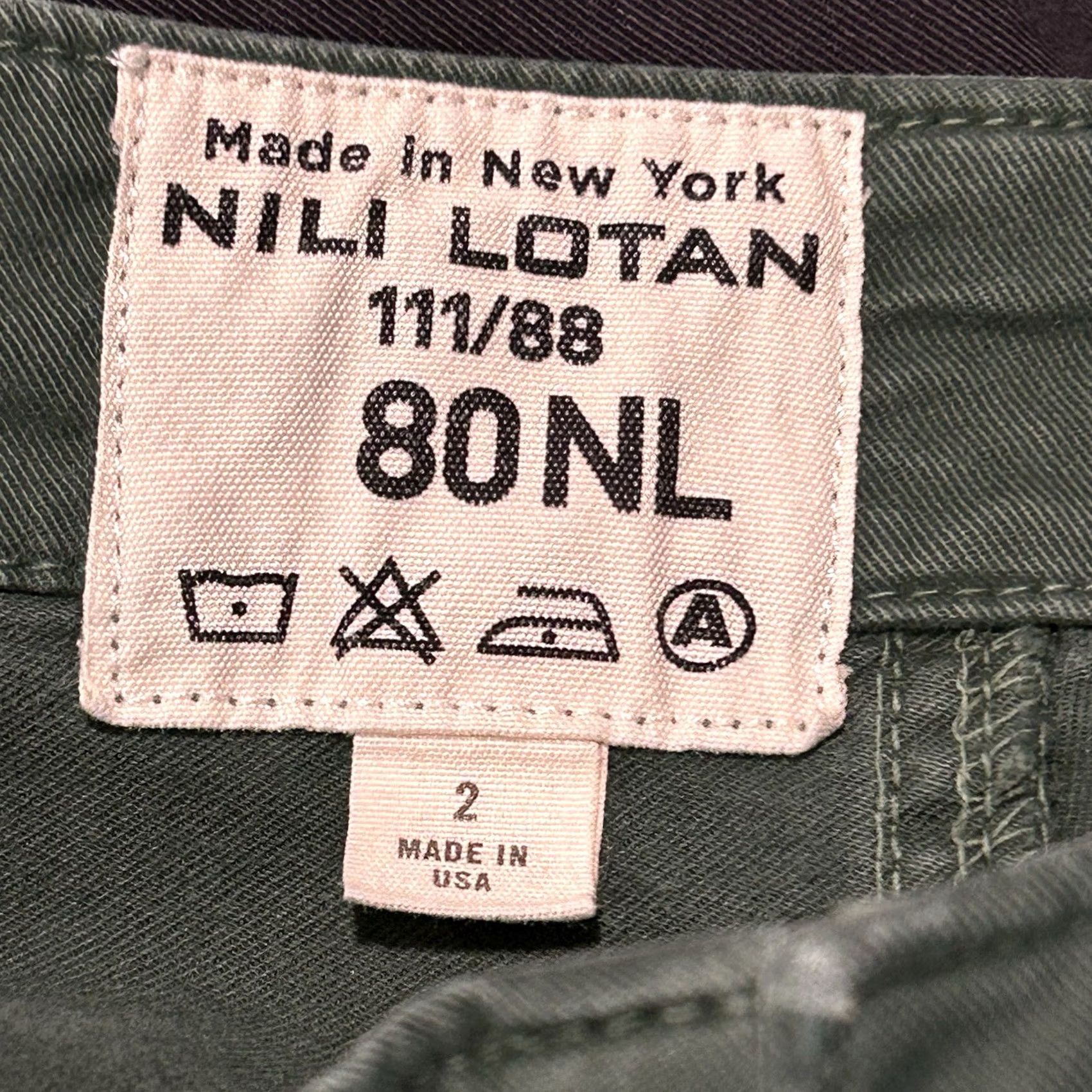 Nili Lotan Nili Lotan Cropped Military Pants Women’s 2 Green Cotton Blend Zip Button Tapered 25 Inseam Pockets Cropped 9 Rise Regular No N/A Size 26" / US 2 / IT 38 - 4 Thumbnail