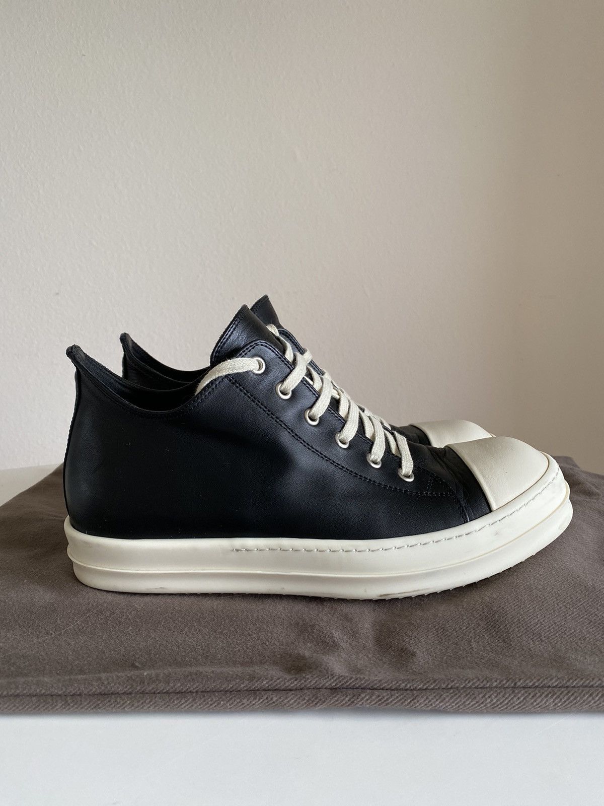 image of Rick Owens - Ramones Low, Mainline Shoes in Black, Men's (Size 9)