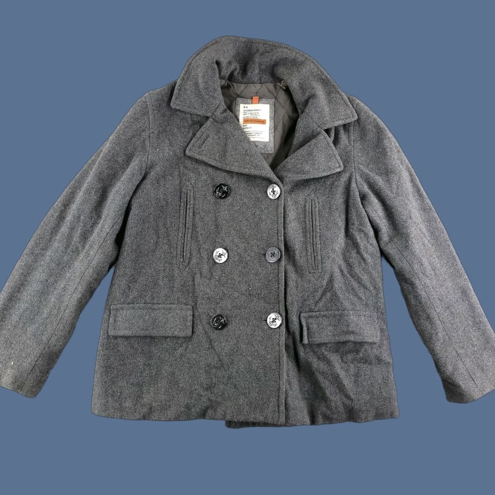 Abercrombie & Fitch Abercrombie & Fitch Pea Coat Womens Large Wool Gray Overcoat Size L / US 10 / IT 46 - 1 Thumbnail