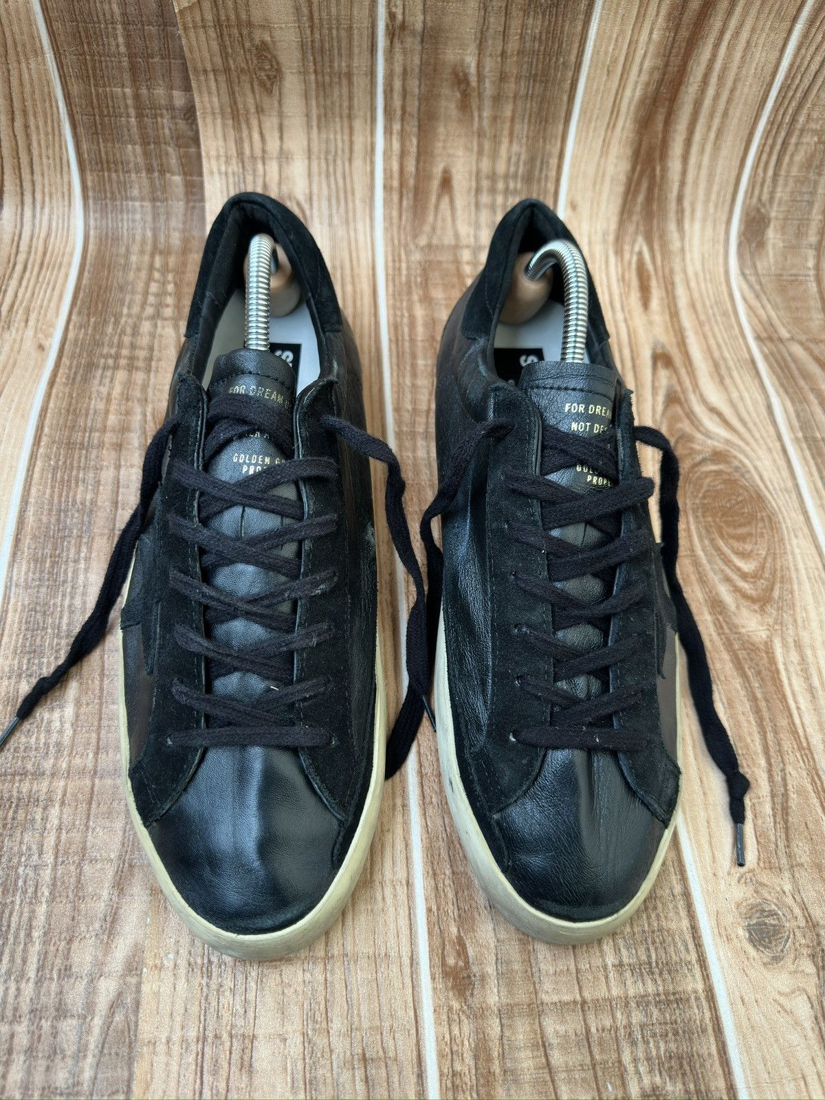 Golden Goose Golden Goose Superstar GGDB Black Leather Low Top Sneaks Size US 11 / EU 44 - 5 Thumbnail