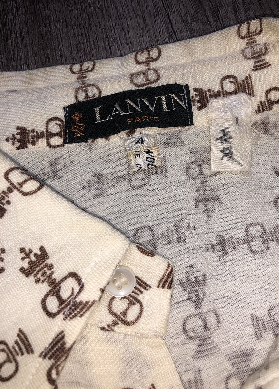 Designer × Lanvin × Vintage Vintage Lanvin Paris Monogram Button Up Long Sleeve Shirt Size US S / EU 44-46 / 1 - 11 Thumbnail