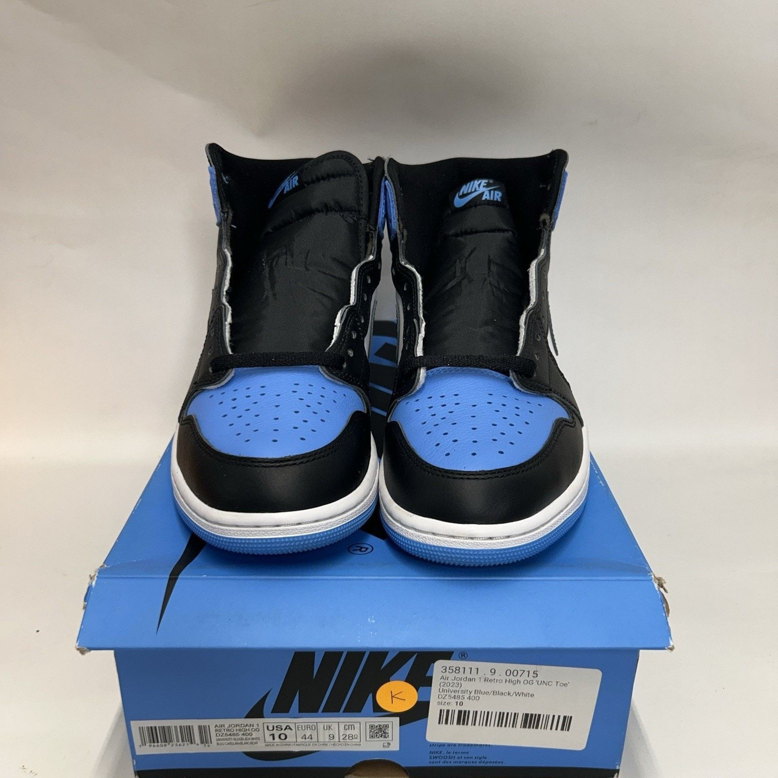 Jordan Brand Nike Air Jordan 1 Retro High OG “UNC Toe/Blue Black White” Size US 10 / EU 43 - 2 Thumbnail