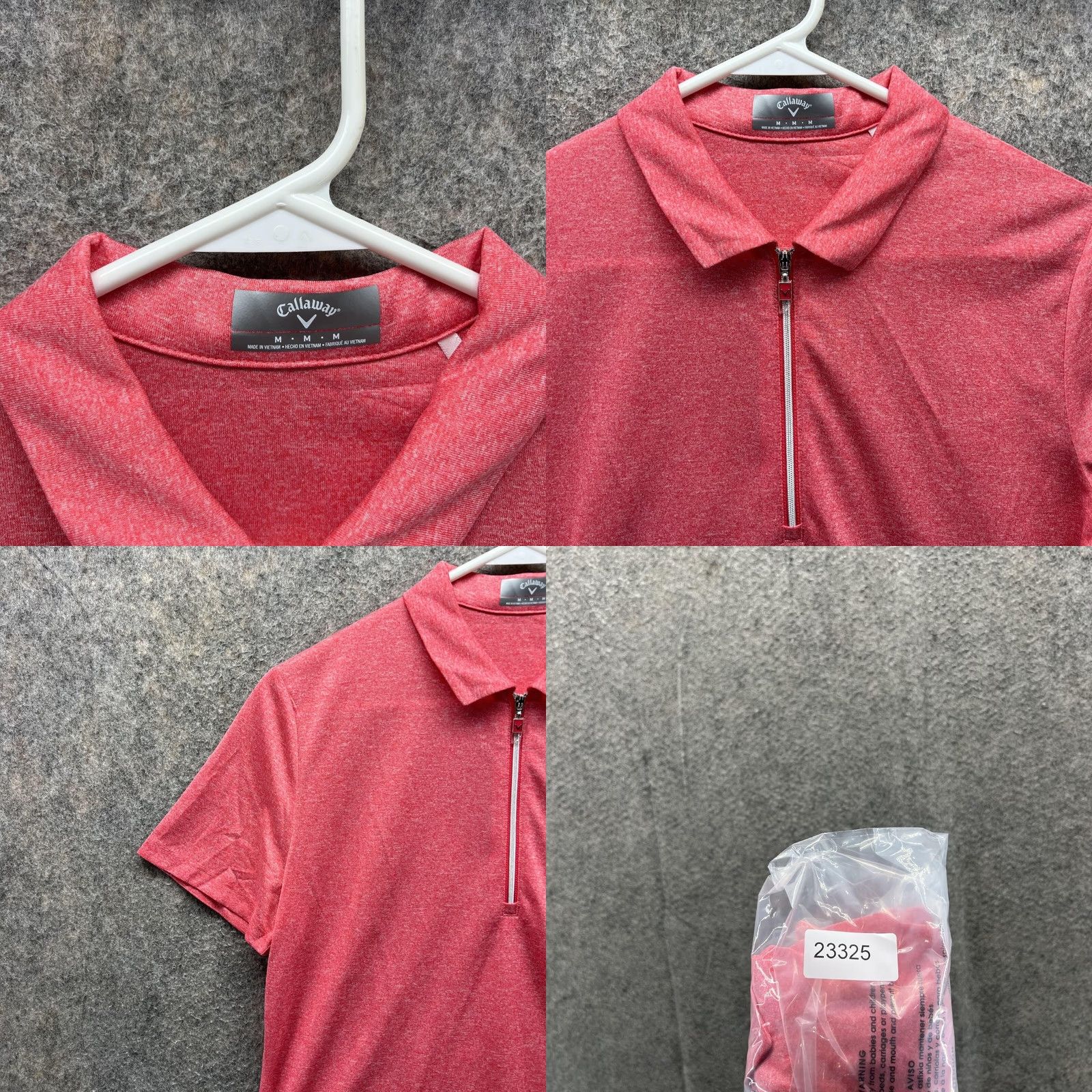 Callaway Callaway Polo Shirt Women Medium Pink Athletic Knit Polyester Short Sleeve Polo Shirt Utility: Casual, Travel, Party/Cocktail, All Seasons Womens Size M / US 6-8 / IT 42-44 - 8 Thumbnail
