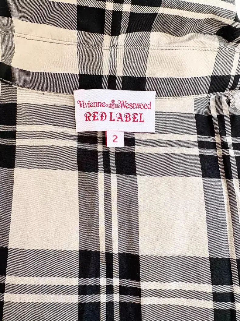 Vivienne Westwood Vivienne Westwood Vintage Irregular Small Tie Beige Plaid Size M / US 6-8 / IT 42-44 - 7 Thumbnail