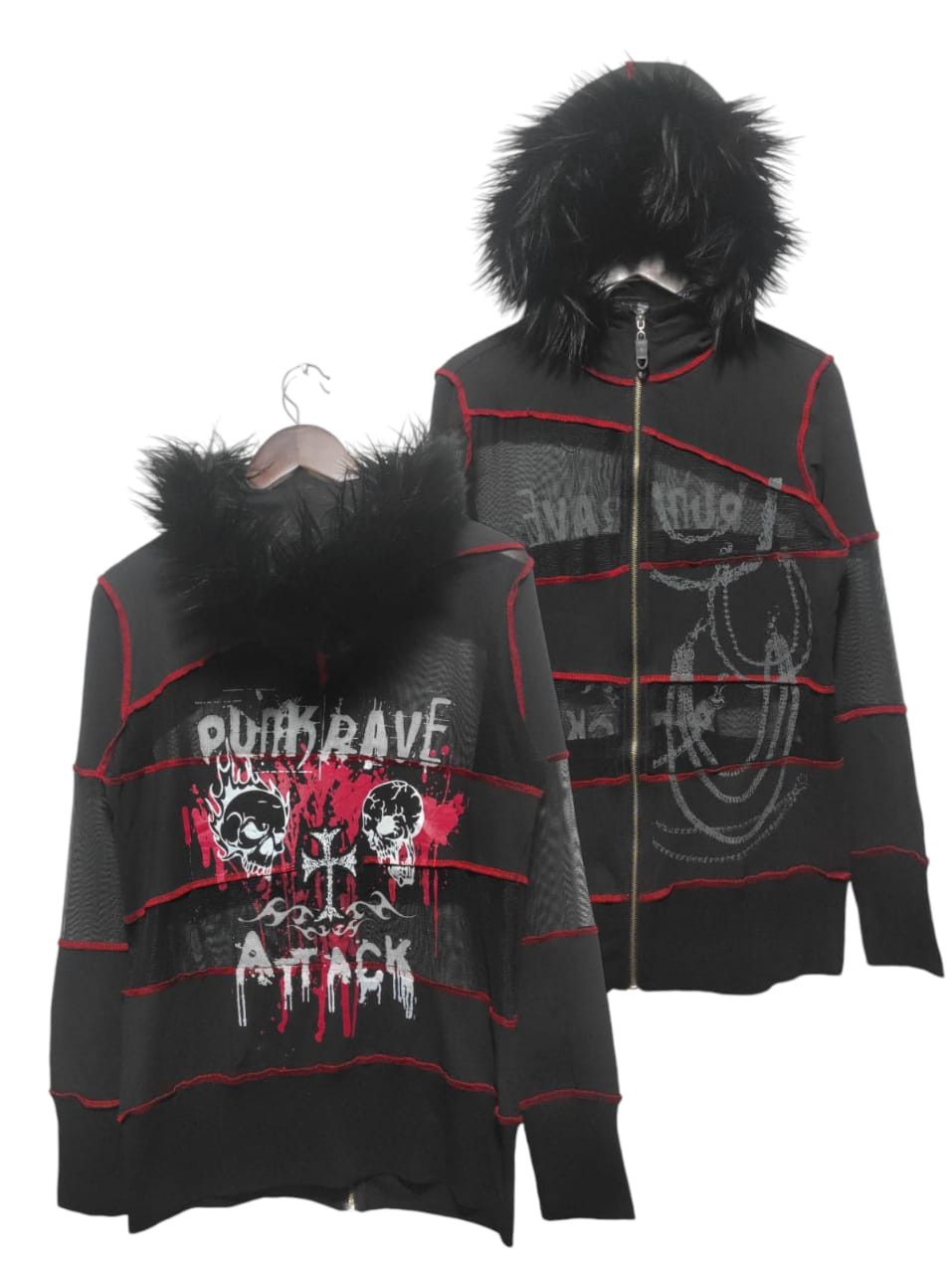 Hysteric Glamour Punk Rave Zipper Fur Hoodie Size US M / EU 48-50 / 2 - 1 Thumbnail