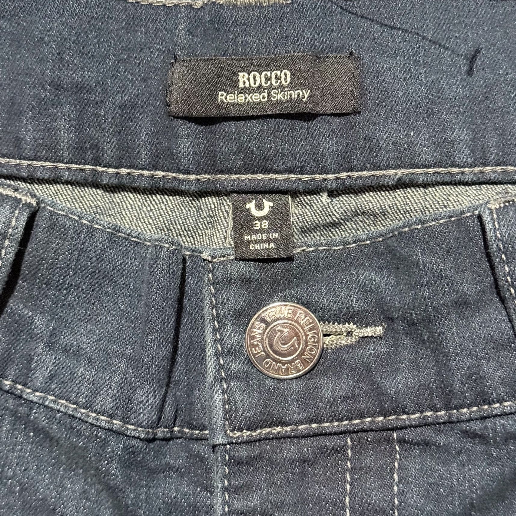 True Religion VINTAGE True Religion Rocco Relaxed Skinny Jeans Mens Dark Blue Pockets Zip Fly 38 NWT - Jeans, Men, Dark Blue, True Religion, 38, Zip Fly Size US 38 / EU 54 - 6 Thumbnail