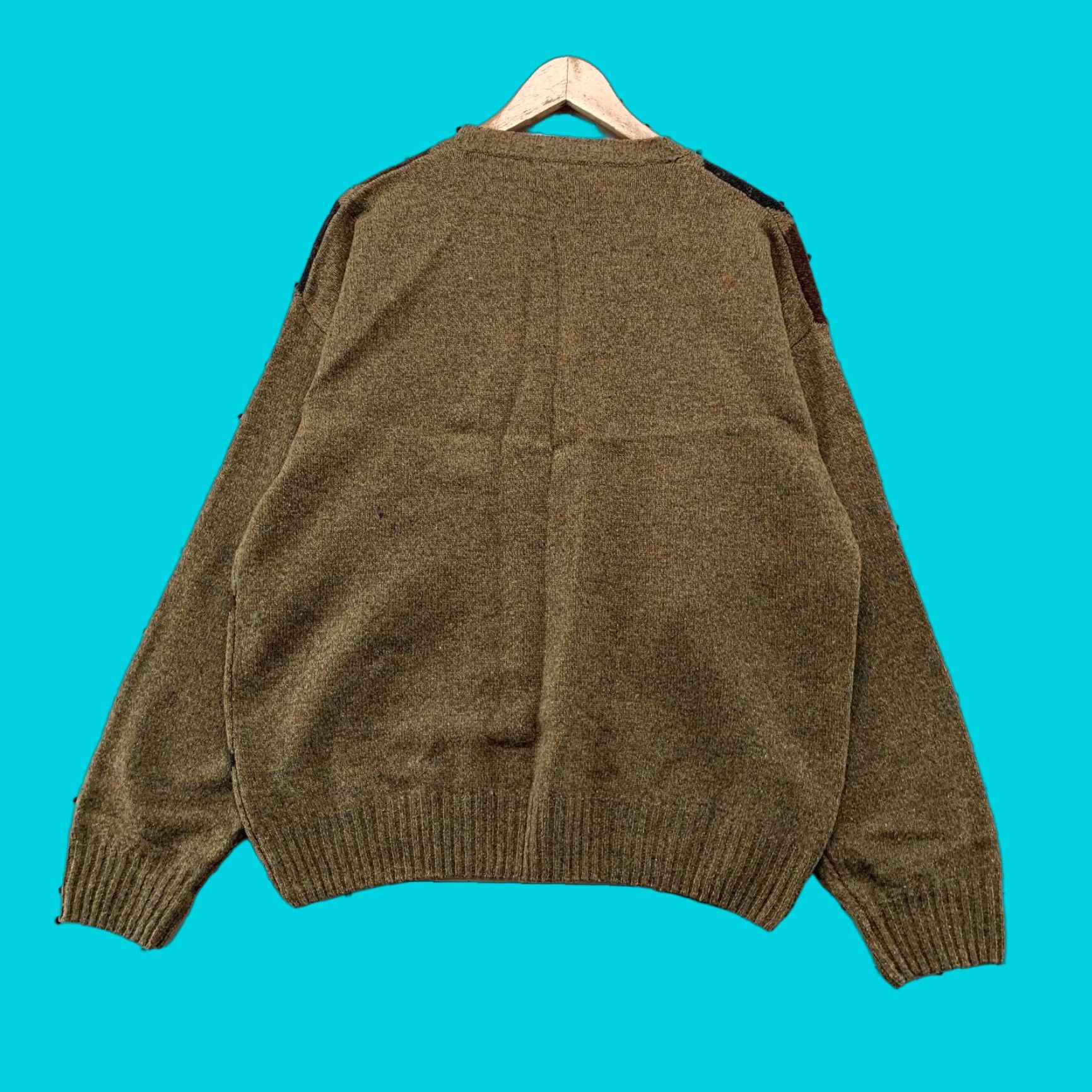 Geoffrey Beene VINTAGE Geoffrey Beene Argyle Wool Sweater Men M Brown Crewneck Pullover Knit Winter Fall Regular Size US M / EU 48-50 / 2 - 1 Thumbnail