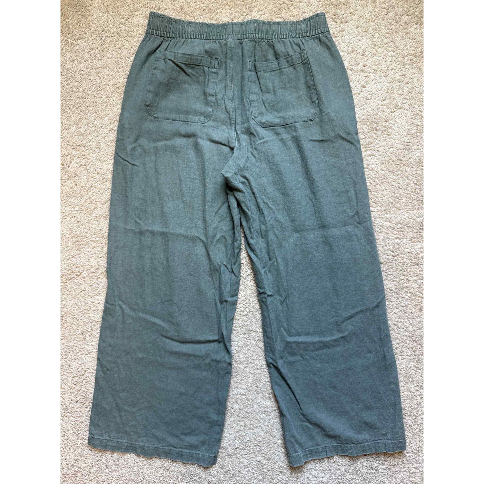 Old Navy Old Navy High Rise Wide Leg Pants Dark Olive Women's Size M Size 28" / US 6 / IT 42 - 7 Thumbnail
