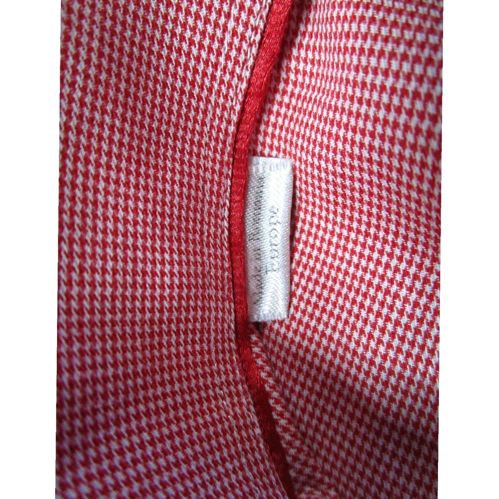 Eton Eton Dress Shirt Mens 15.5 29 Red White Micro Houndstooth Slim Contasting Trim Barrel Cuff Shirt Length 29 Size 42R - 4 Thumbnail