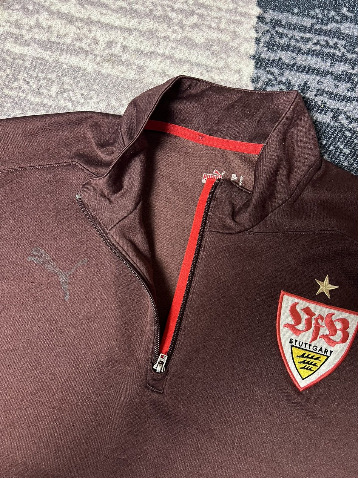 Puma × Vintage Puma VFB Stuttgart Halfzipper Polyster Size US L / EU 52-54 / 3 - 5 Thumbnail