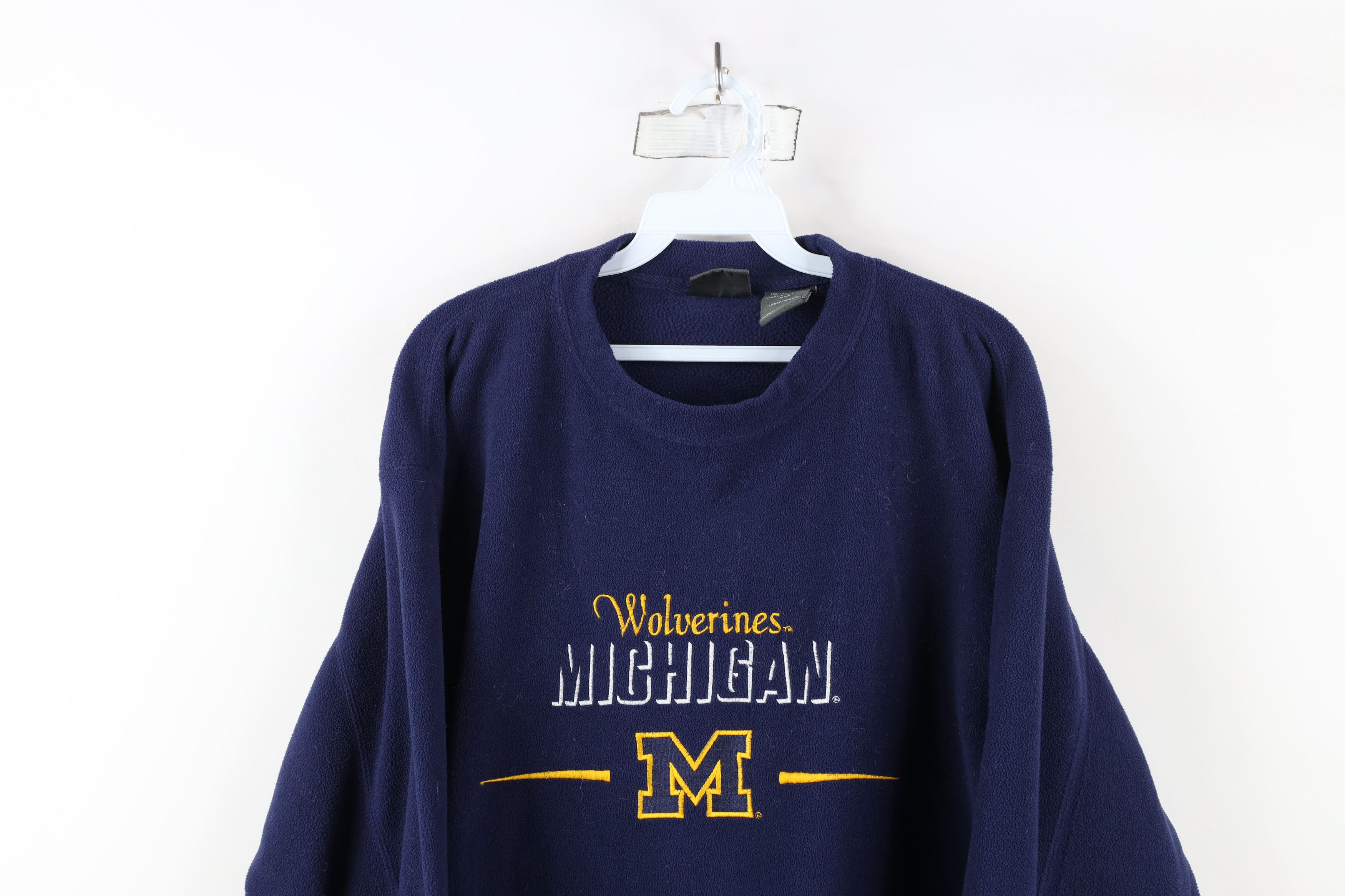 Vintage Vintage 90s Shadow University of Michigan Fleece Sweatshirt Size US L / EU 52-54 / 3 - 2 Thumbnail