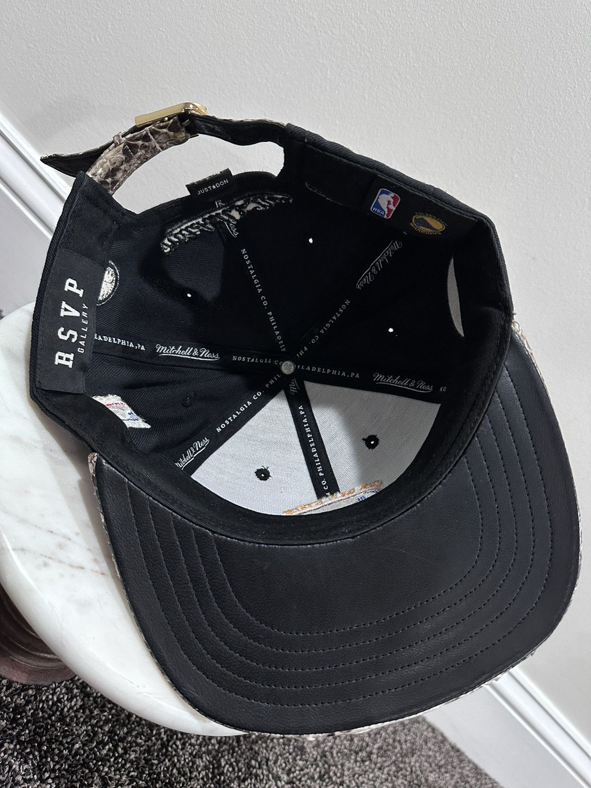 Just Don Just Don x Mitchell & Ness NBA GS Warriors Finals Patch Hat Size ONE SIZE - 6 Thumbnail